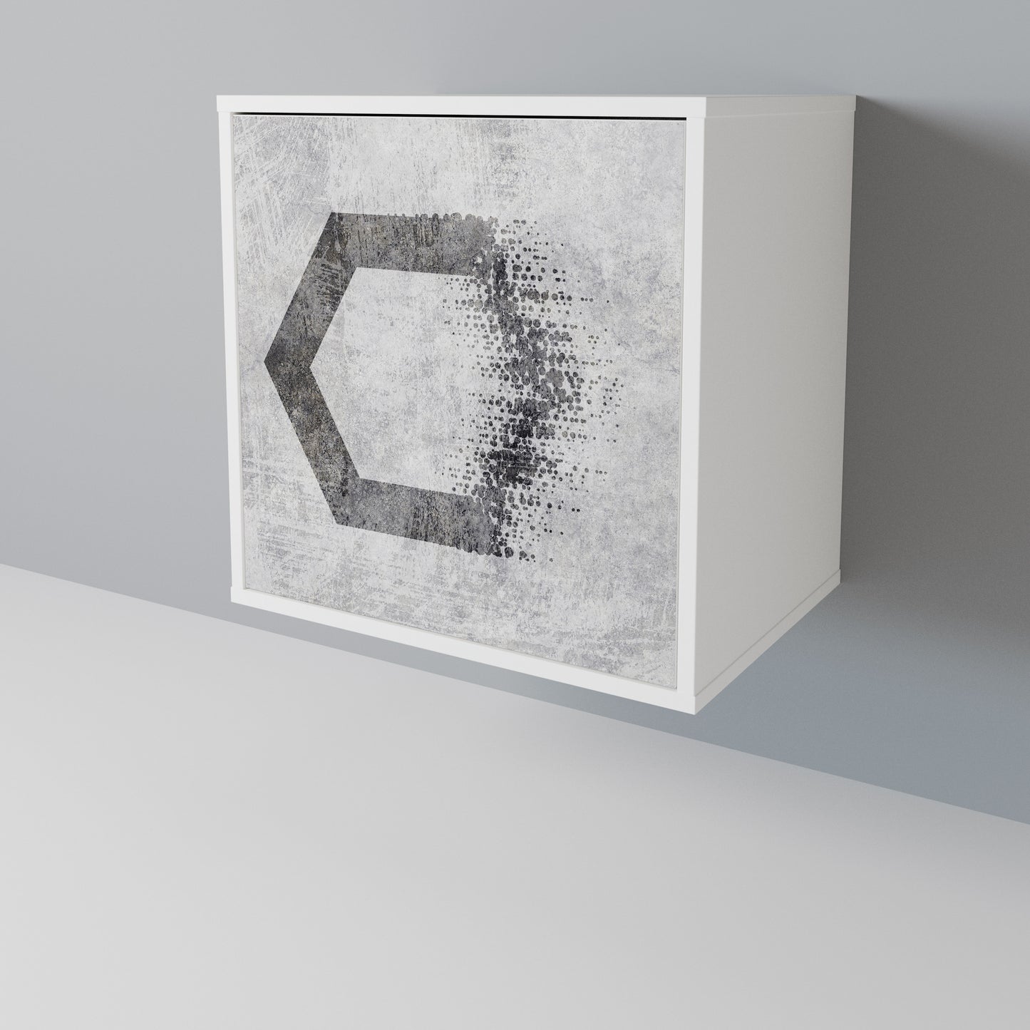HEXAGONAL FIGURES Skänk med en dörr