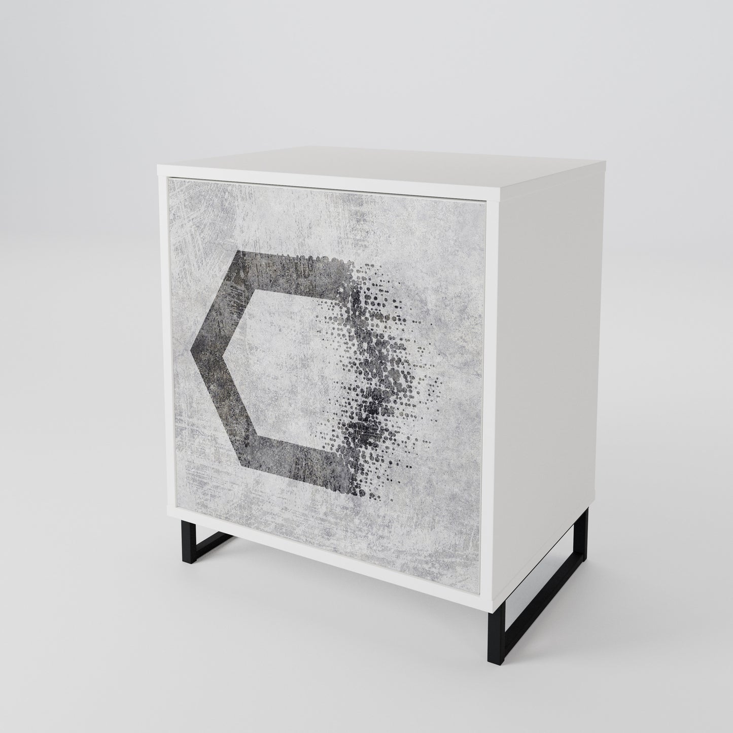 HEXAGONAL FIGURES Skänk med en dörr