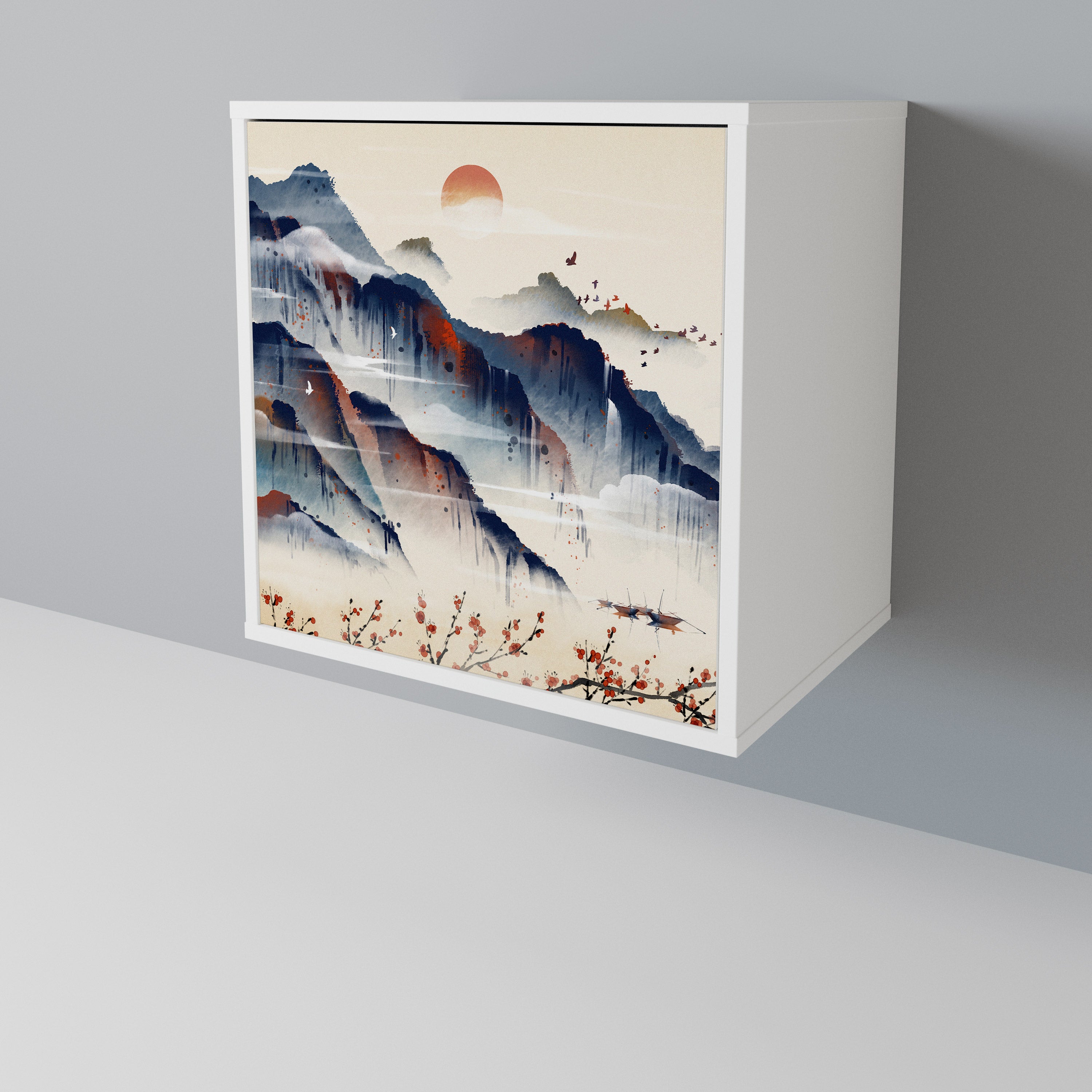 JAPANESE LANDSCAPE Skänk med en dörr