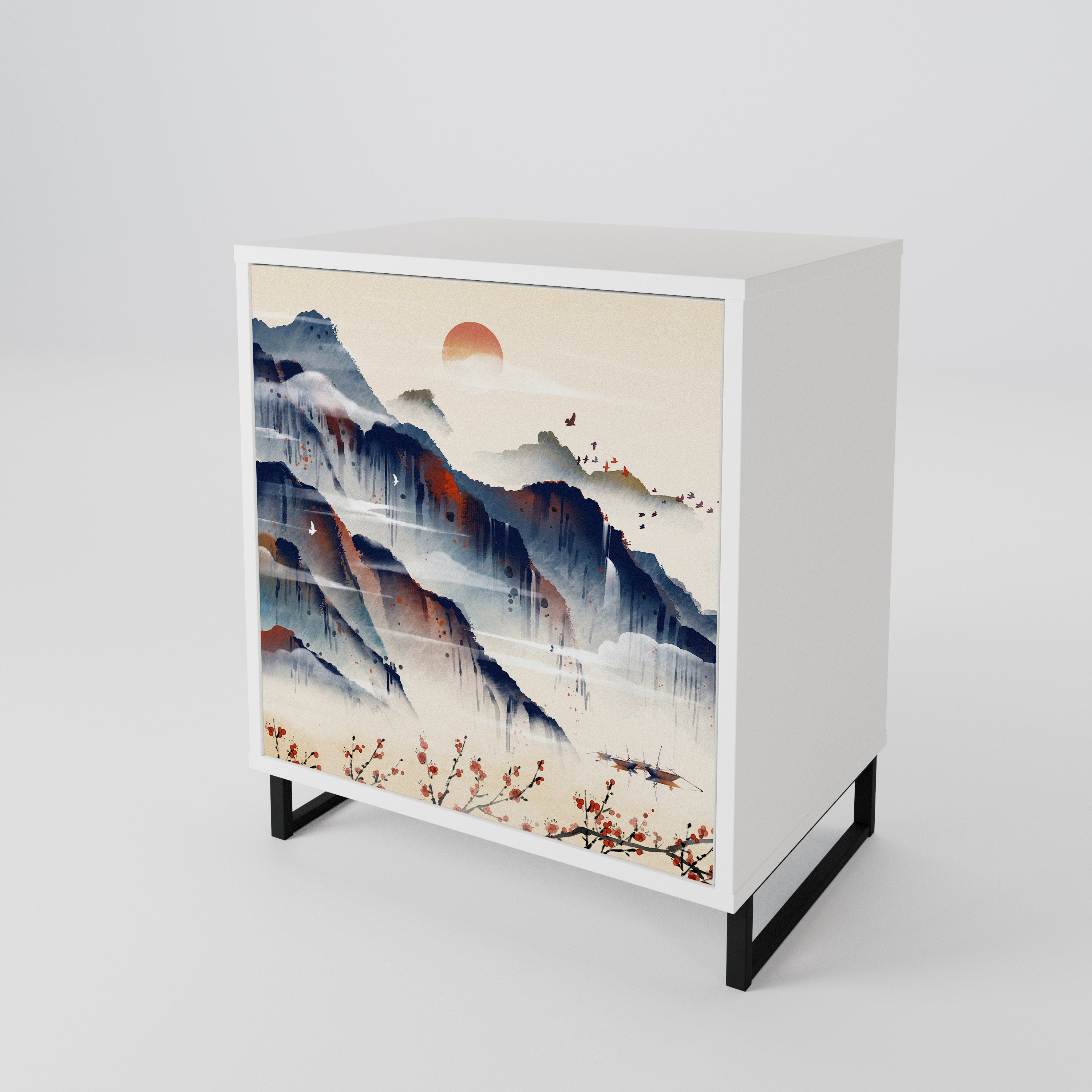 JAPANESE LANDSCAPE Skänk med en dörr