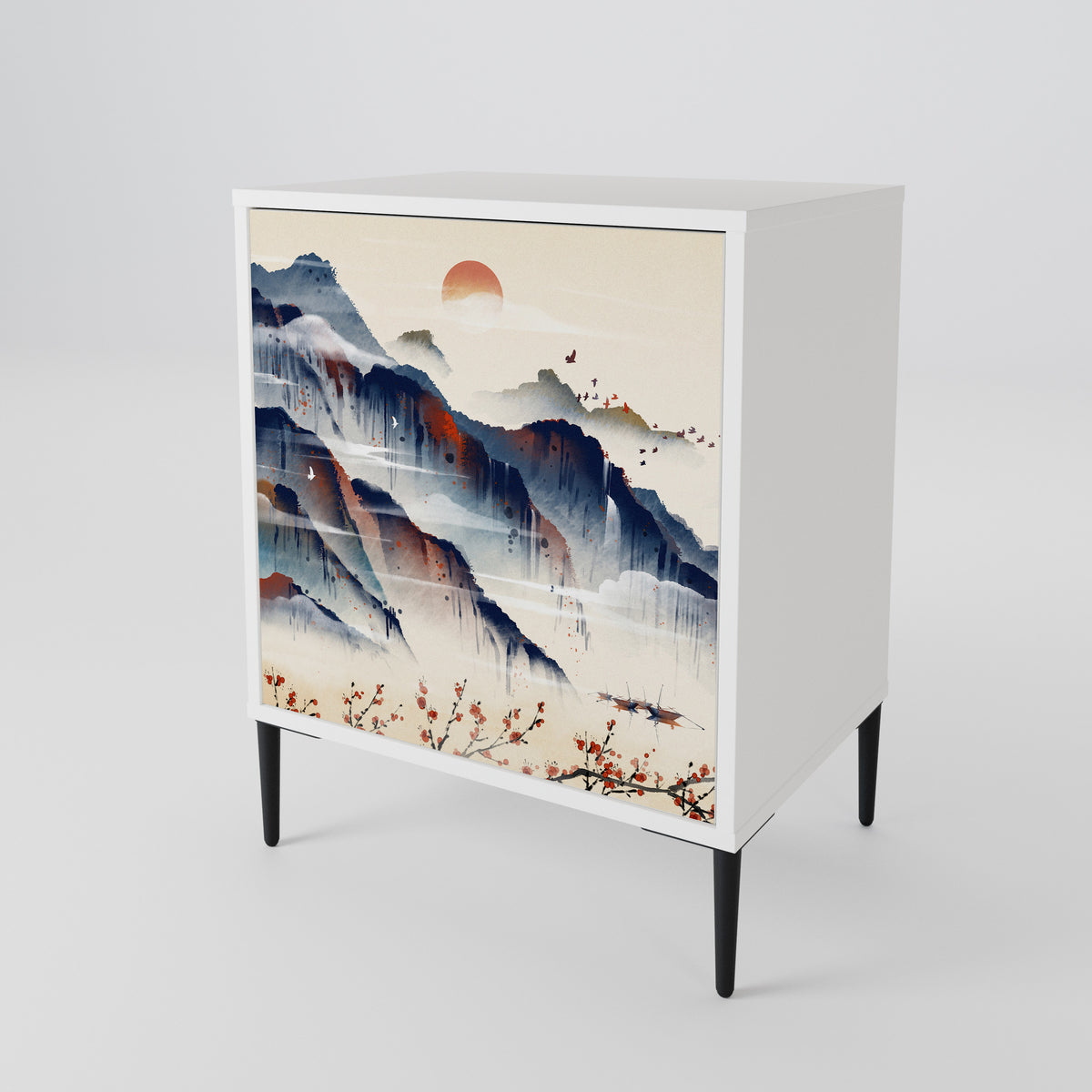 JAPANESE LANDSCAPE Skänk med en dörr