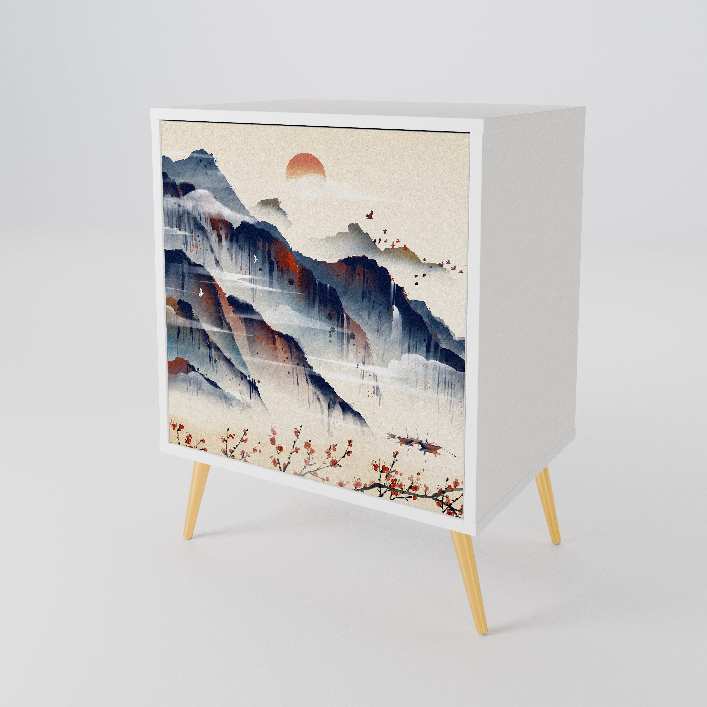 JAPANESE LANDSCAPE Skänk med en dörr