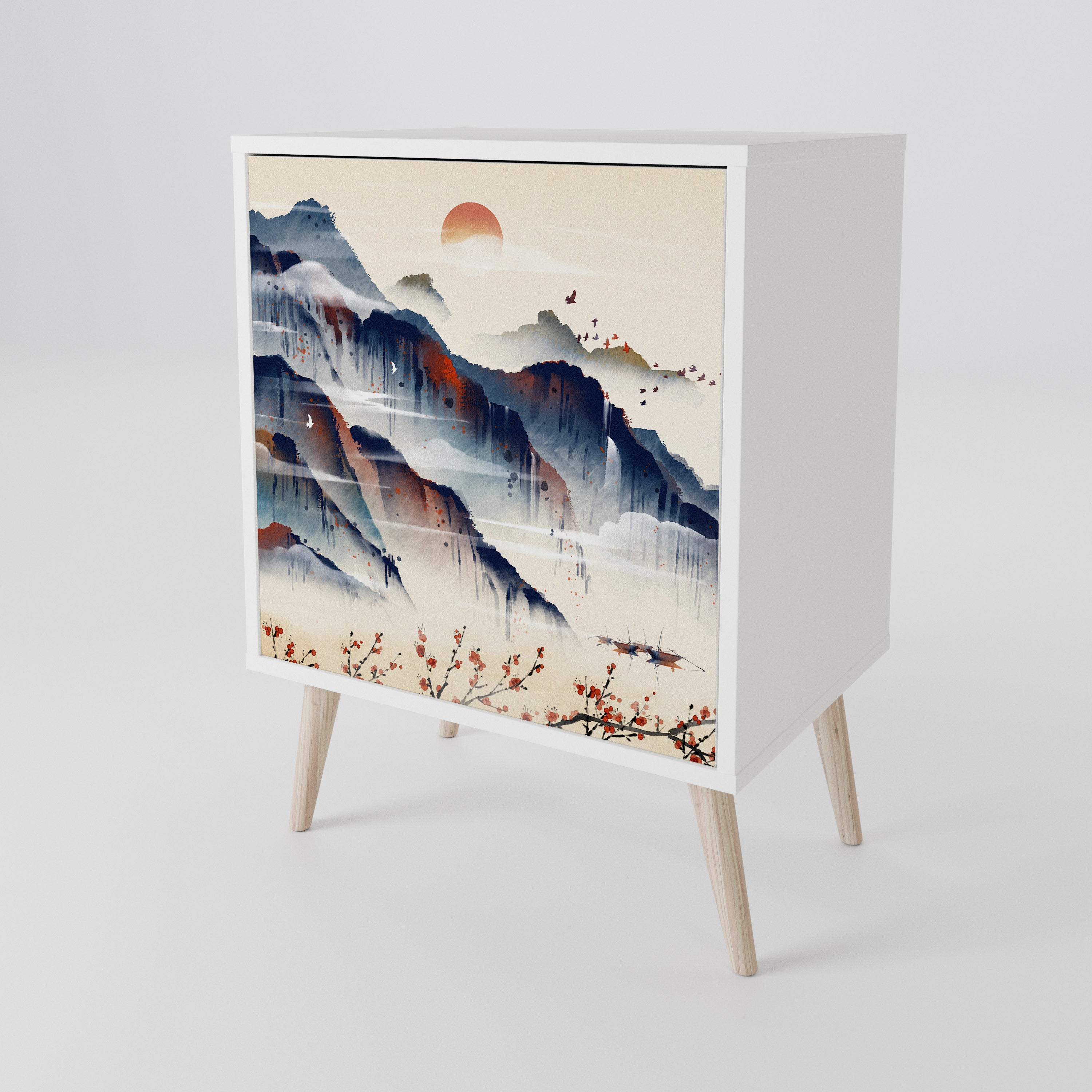 JAPANESE LANDSCAPE Skänk med en dörr