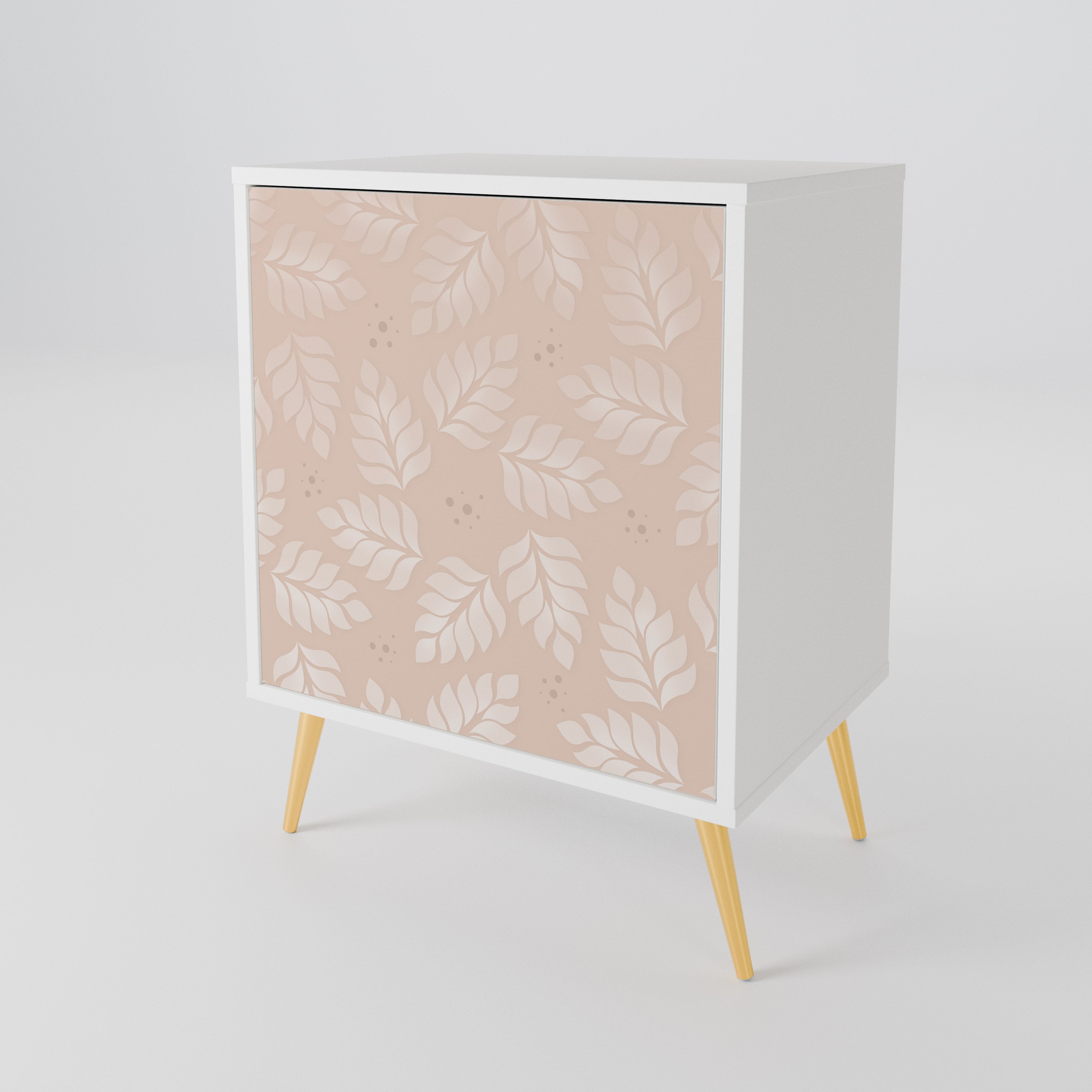LEAVES ON BEIGE Skänk med en dörr