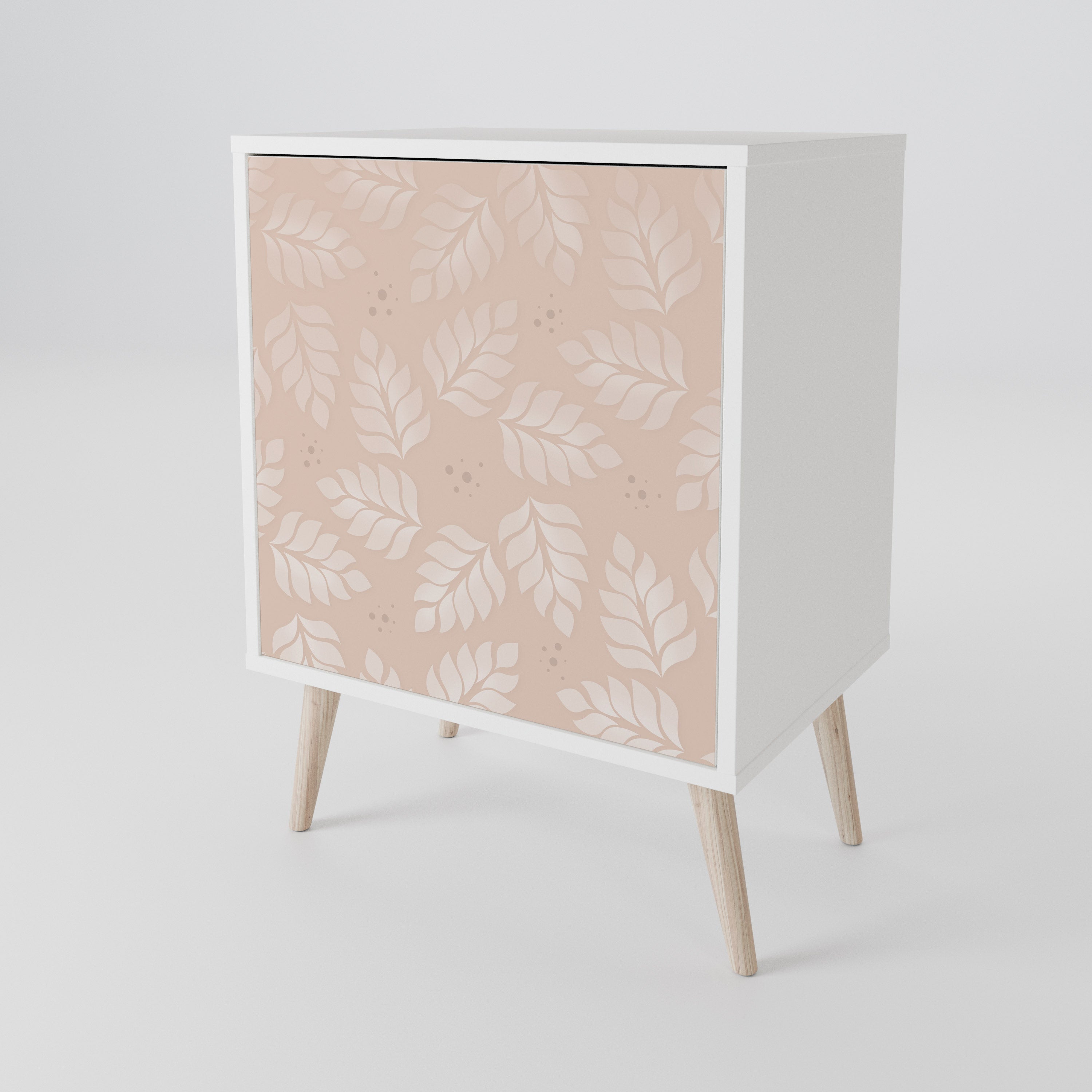 LEAVES ON BEIGE Skänk med en dörr