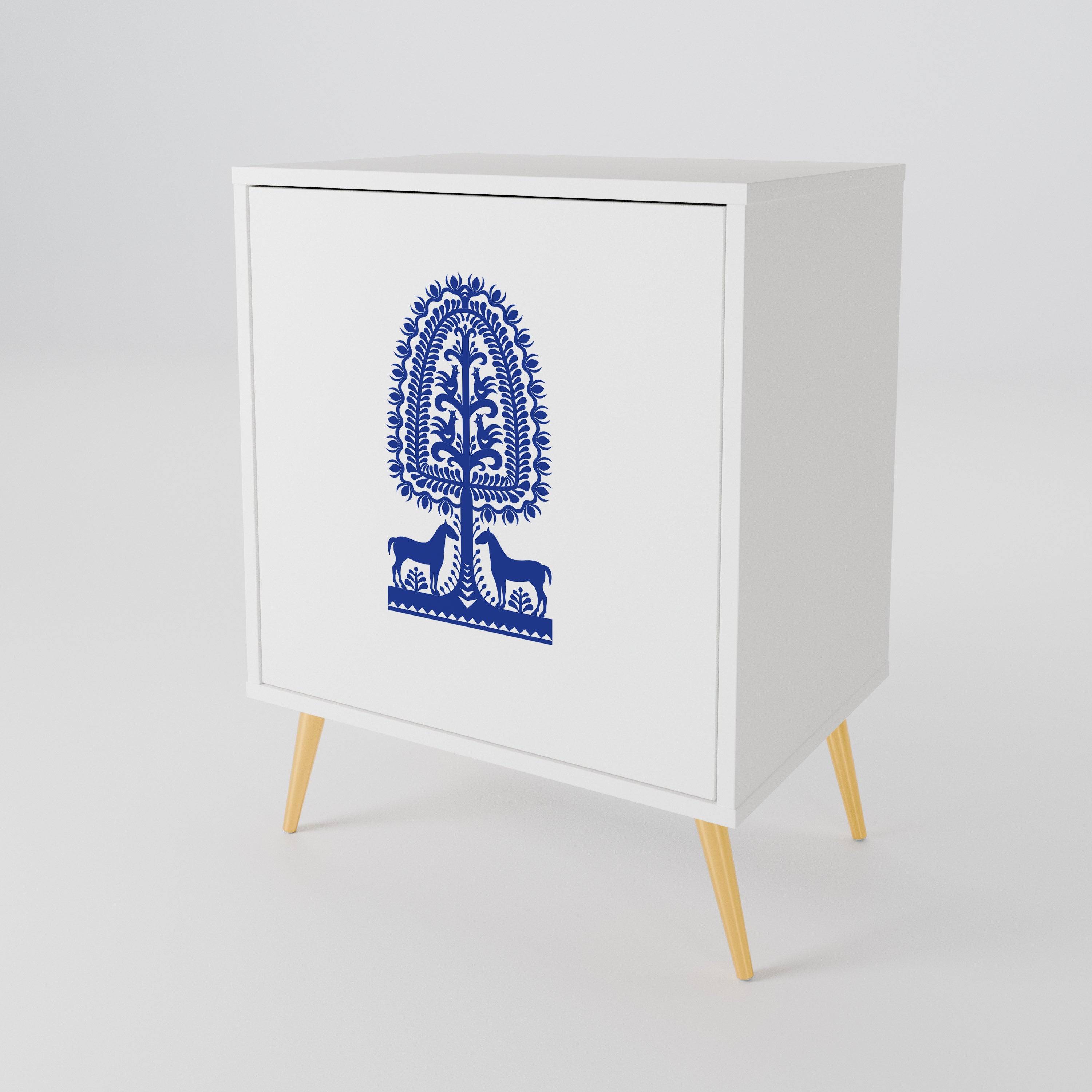 POLISH FOLK ART Skänk med en dörr