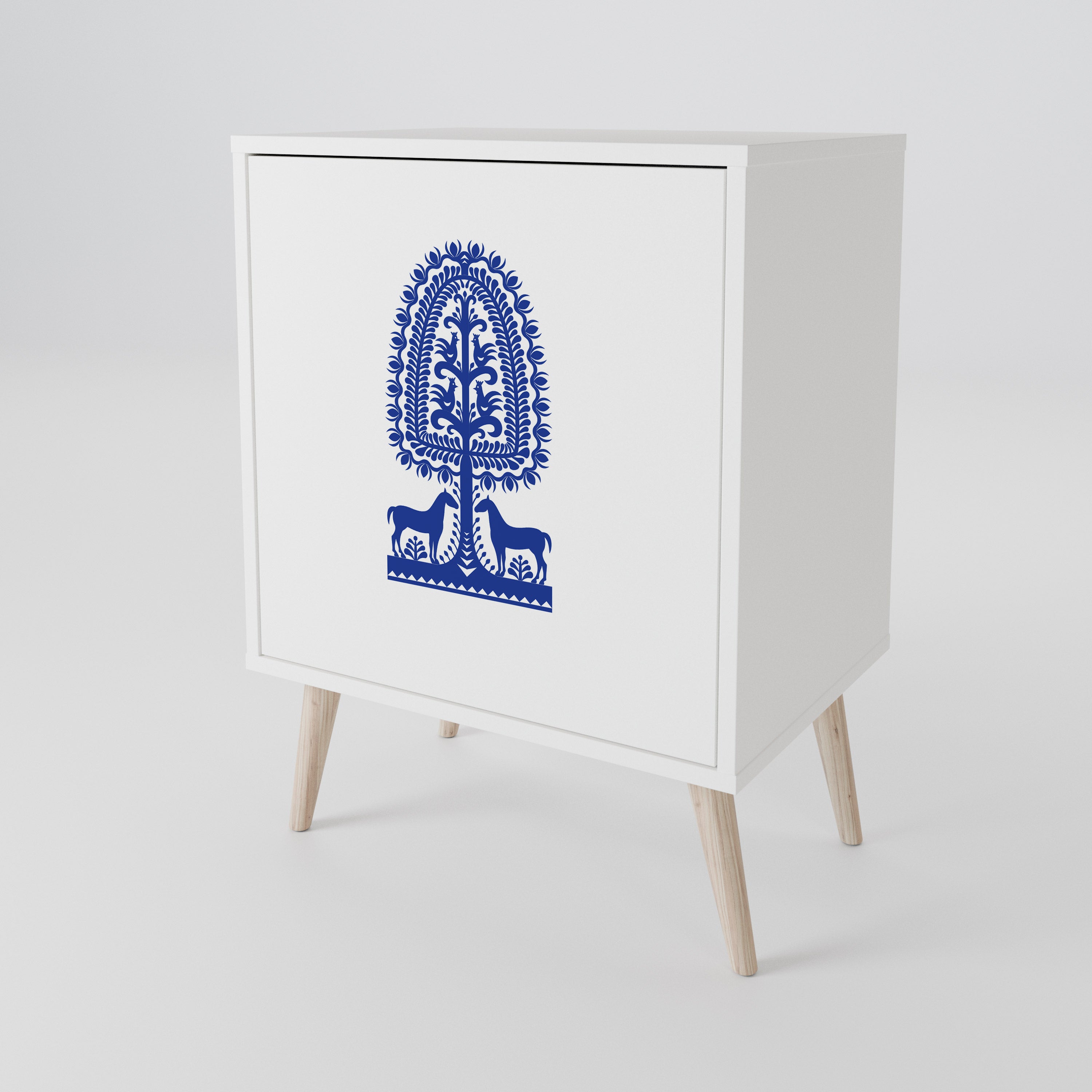 POLISH FOLK ART Skänk med en dörr