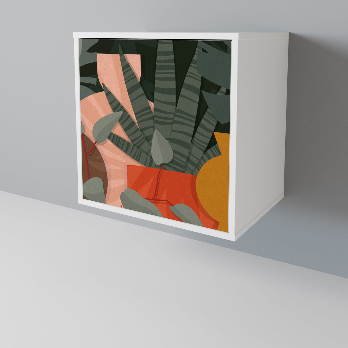 TROPICAL COMPOSITION Skänk med en dörr