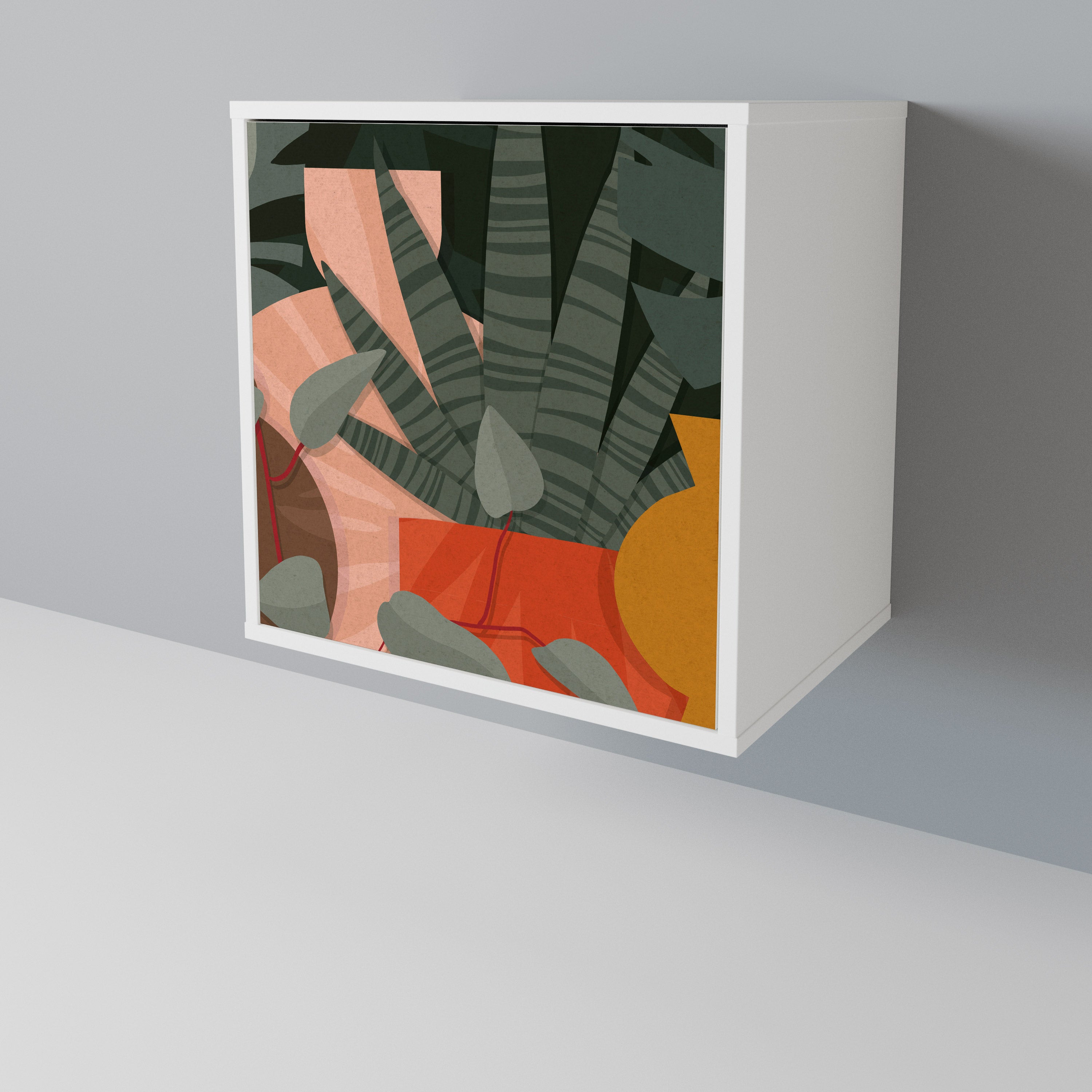 TROPICAL COMPOSITION Skänk med en dörr
