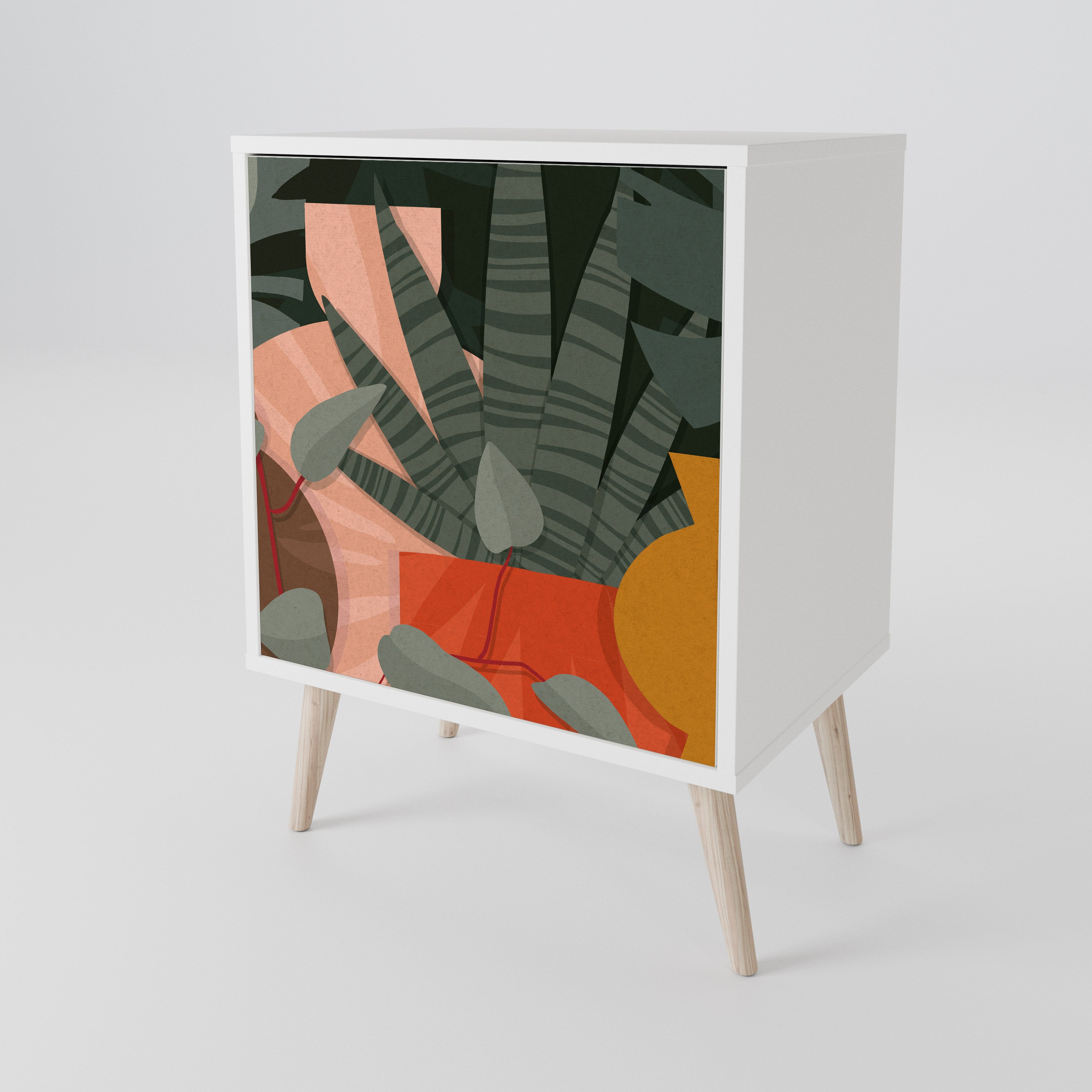 TROPICAL COMPOSITION Skänk med en dörr