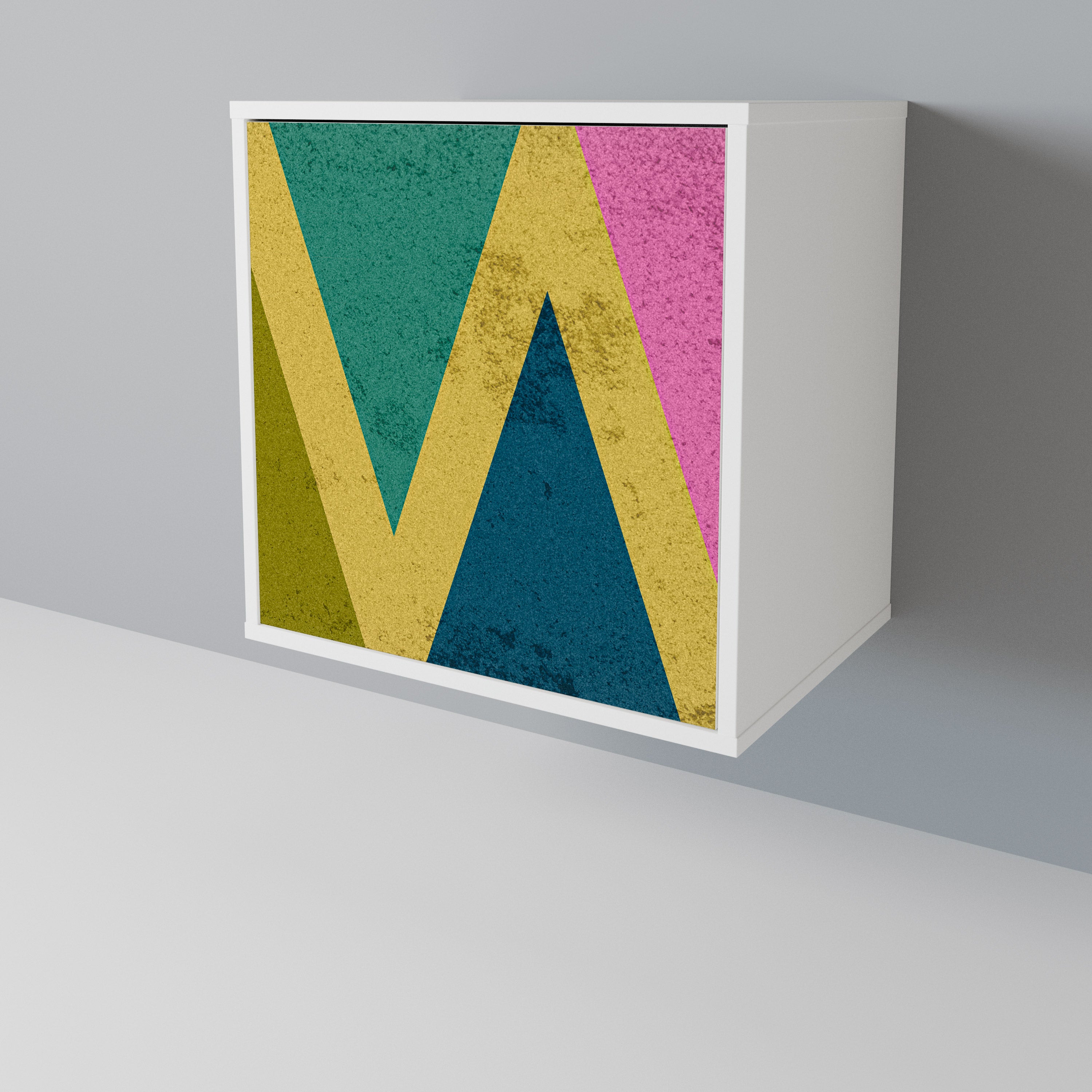 COLORFUL TRIANGLES Skänk med en dörr