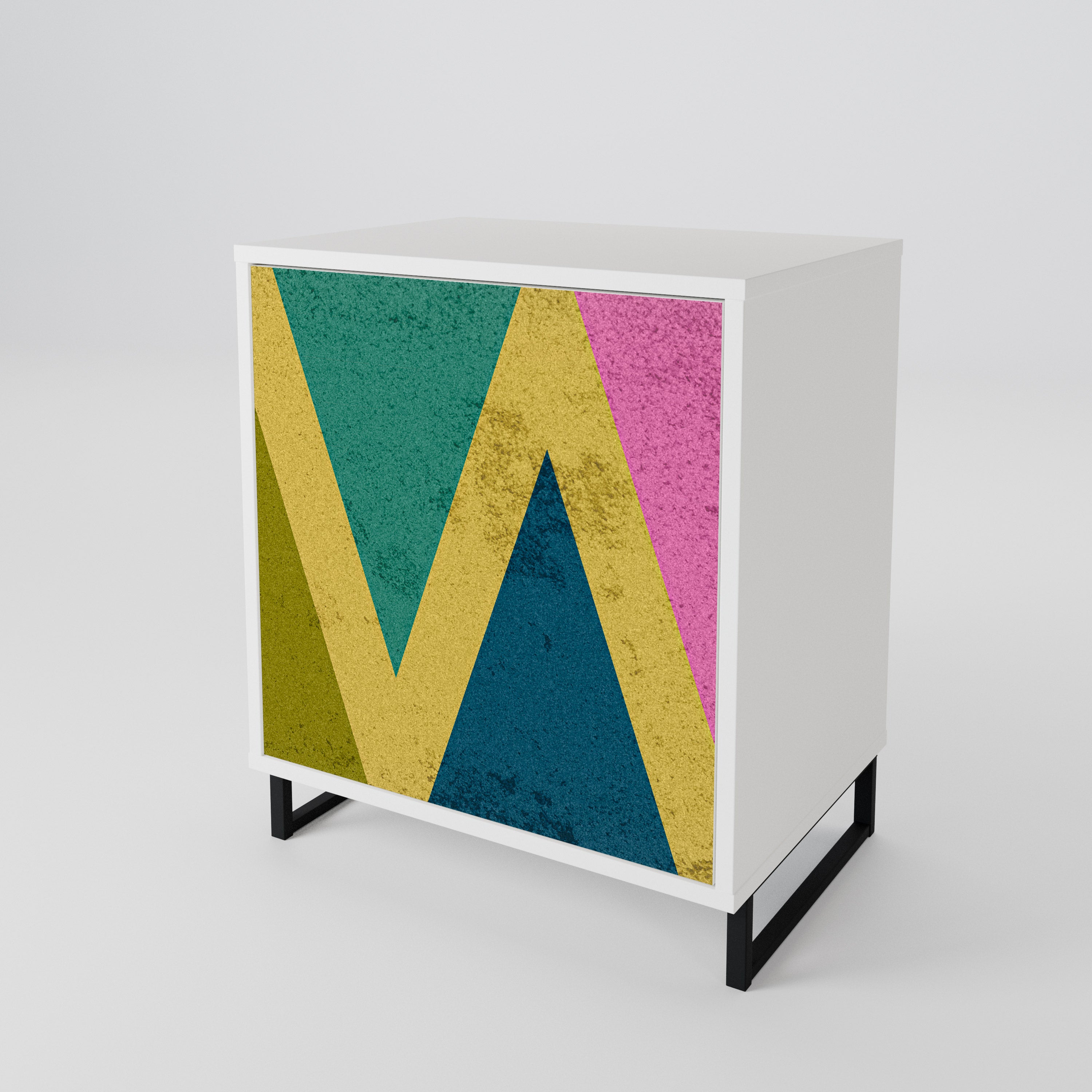 COLORFUL TRIANGLES Skänk med en dörr