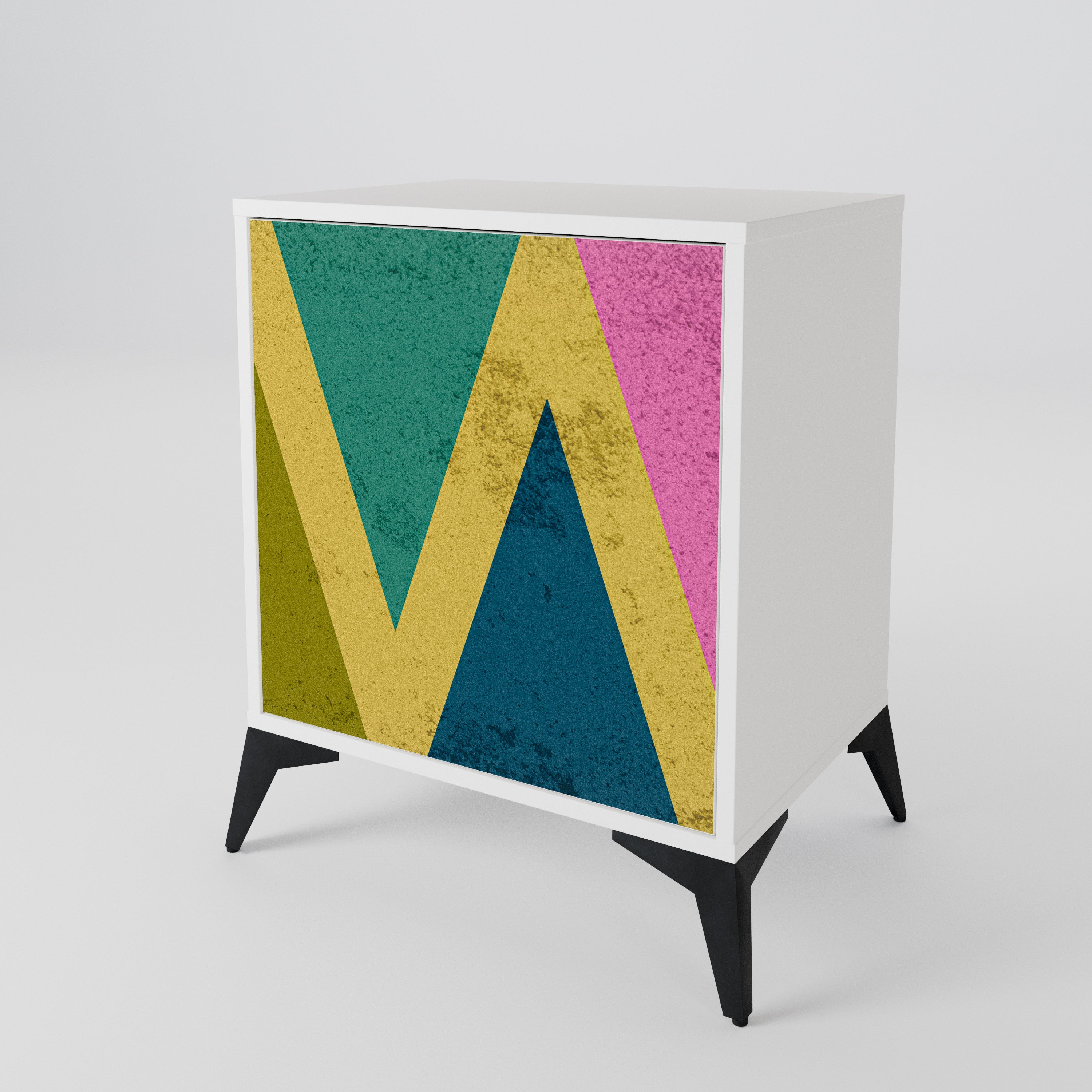 COLORFUL TRIANGLES Skänk med en dörr