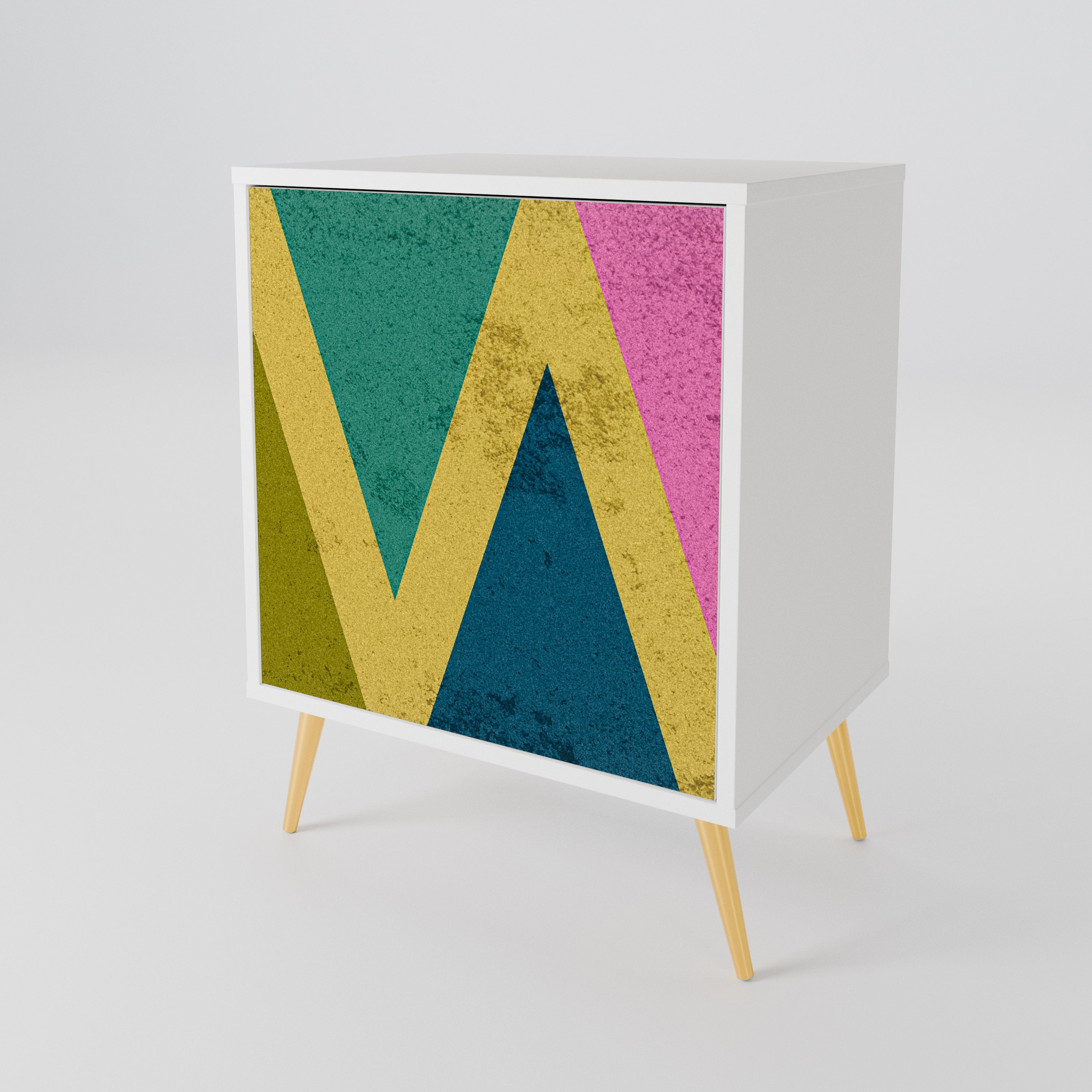 COLORFUL TRIANGLES Skänk med en dörr
