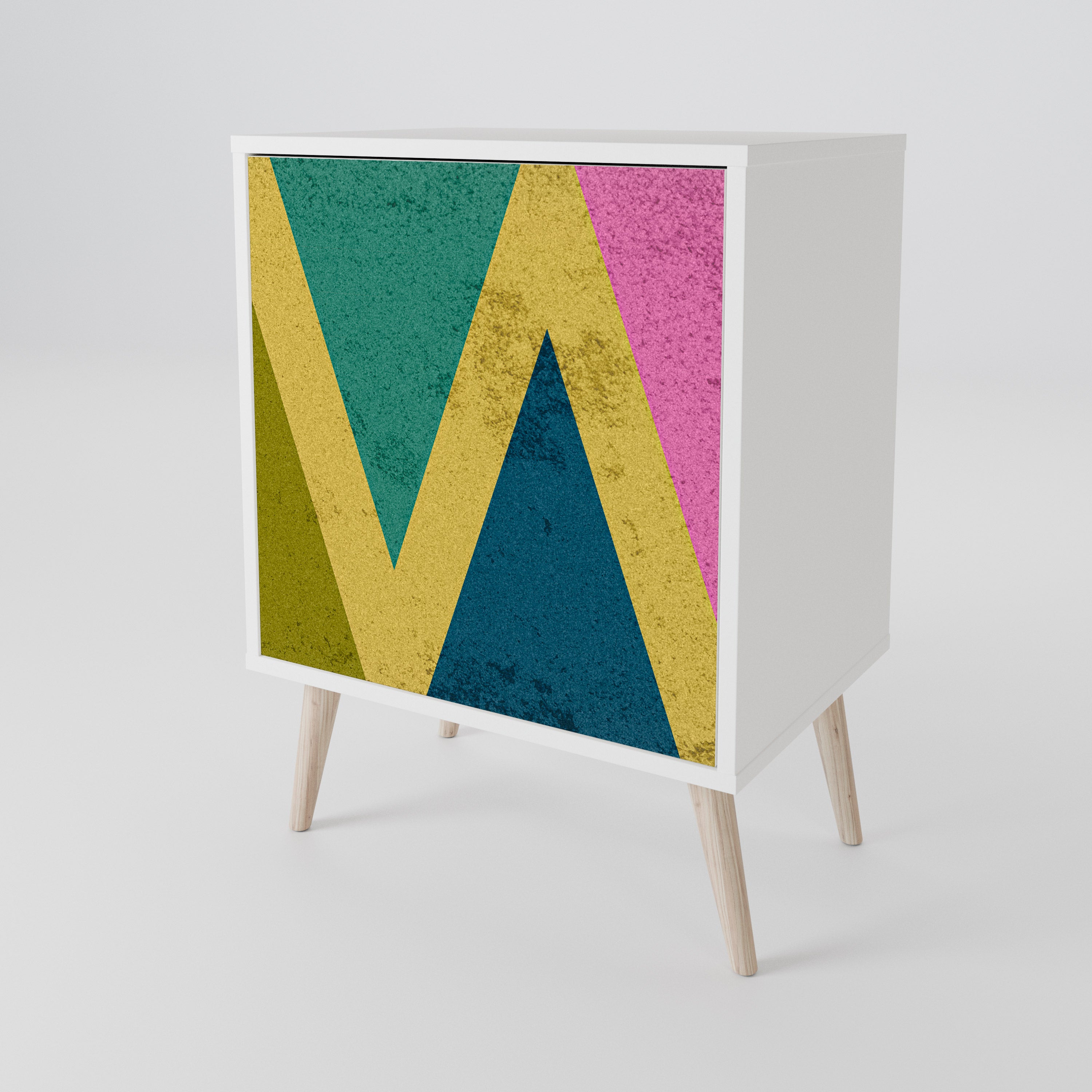 COLORFUL TRIANGLES Skänk med en dörr