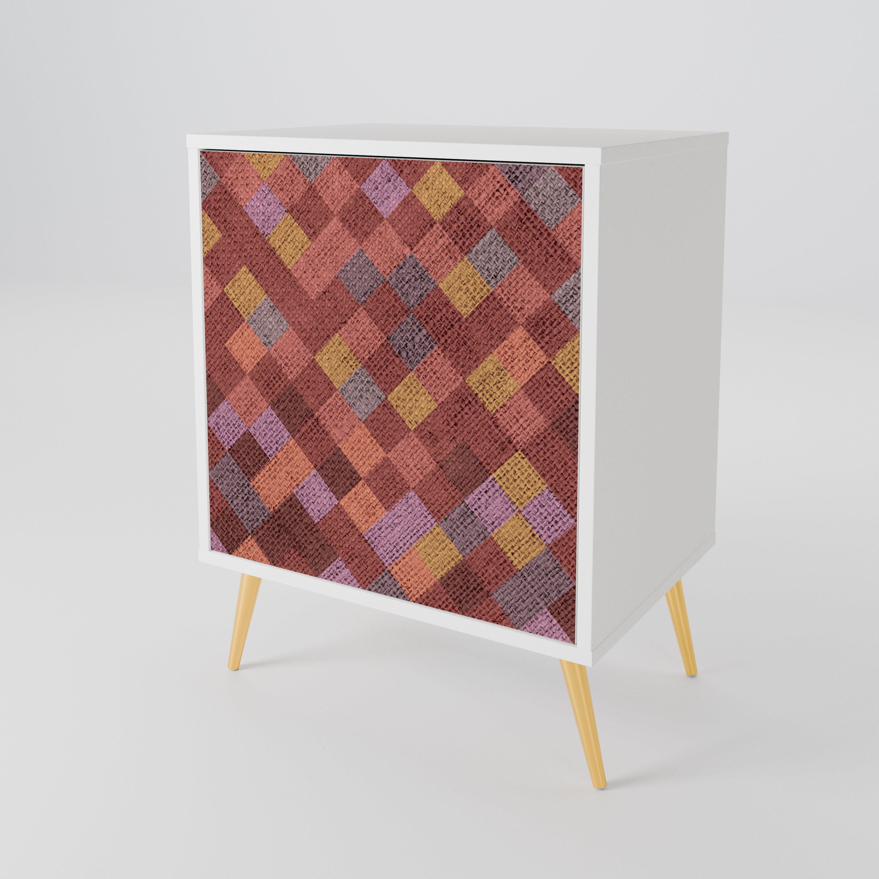 PAINTED SQUARES Skänk med en dörr