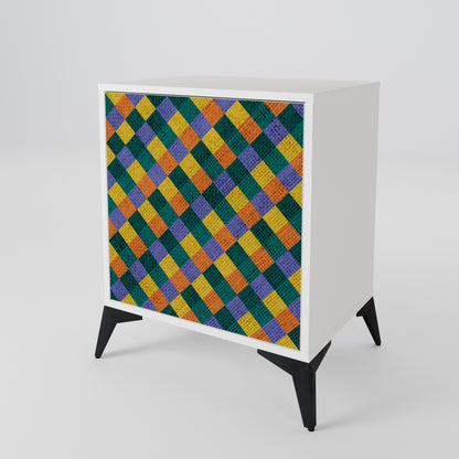PAINTED SQUARES MIX 1-Door Sideboard