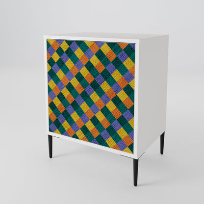 PAINTED SQUARES MIX 1-Door Sideboard
