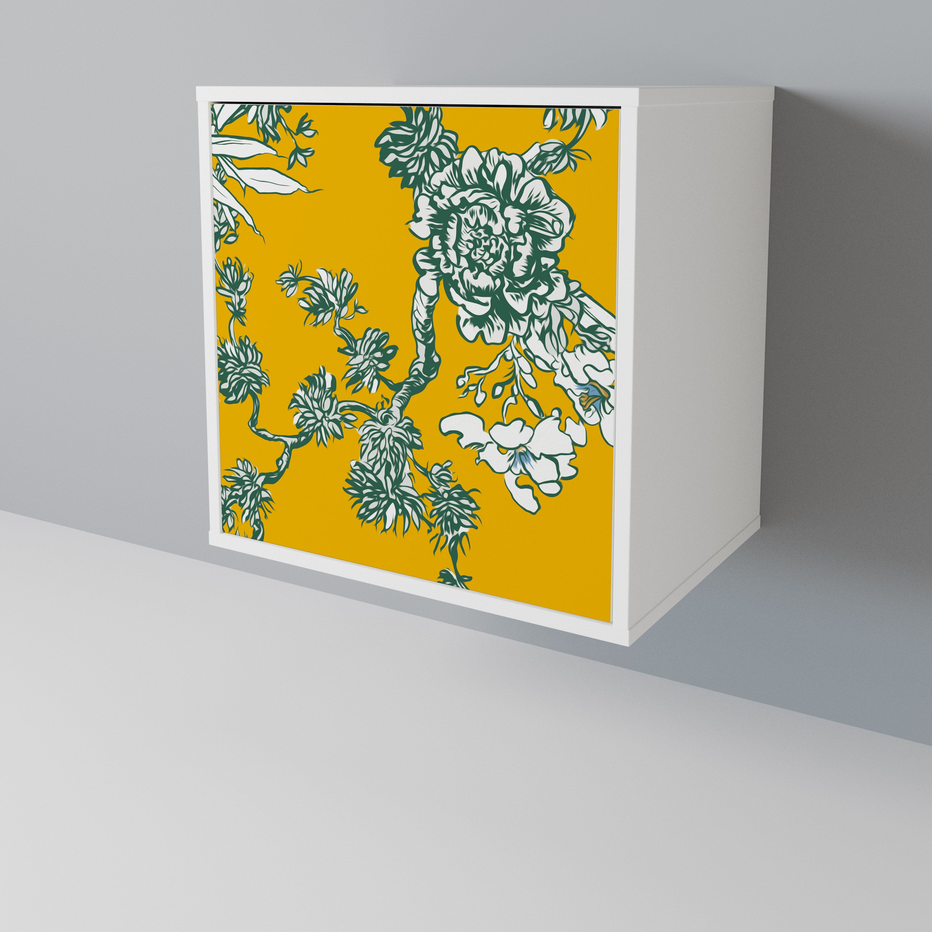YELLOW CHINOISERIE Skänk med en dörr