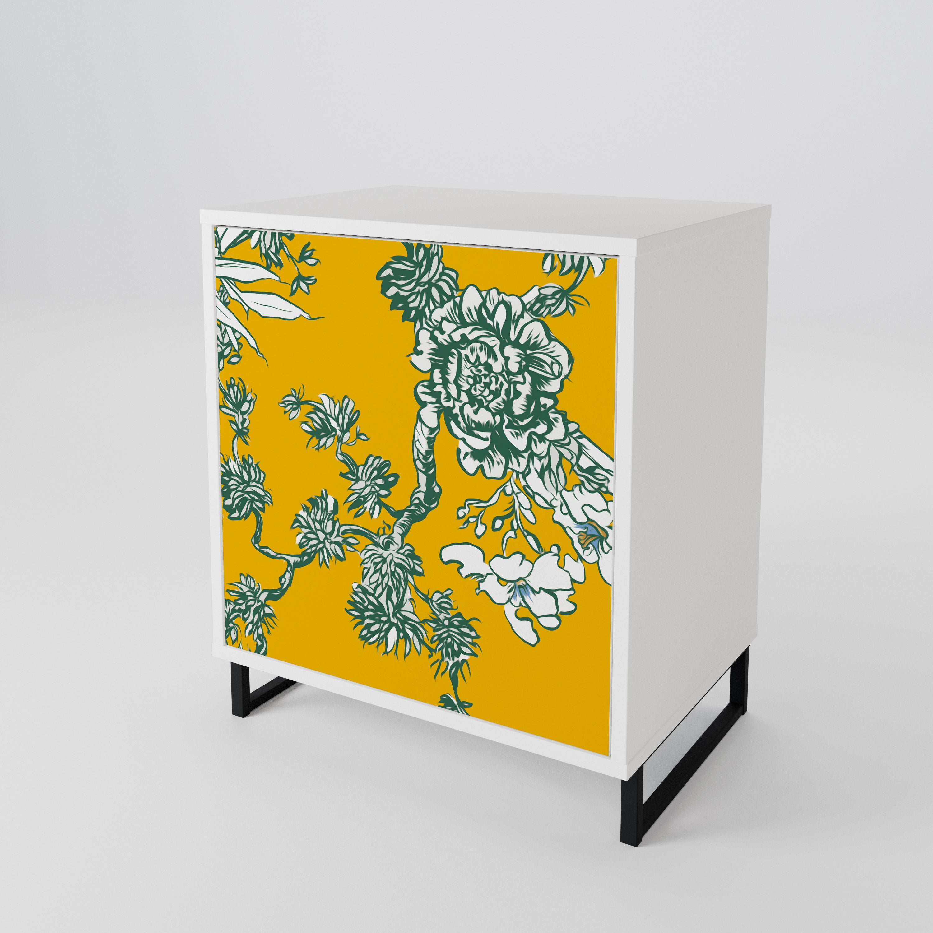 YELLOW CHINOISERIE Skänk med en dörr