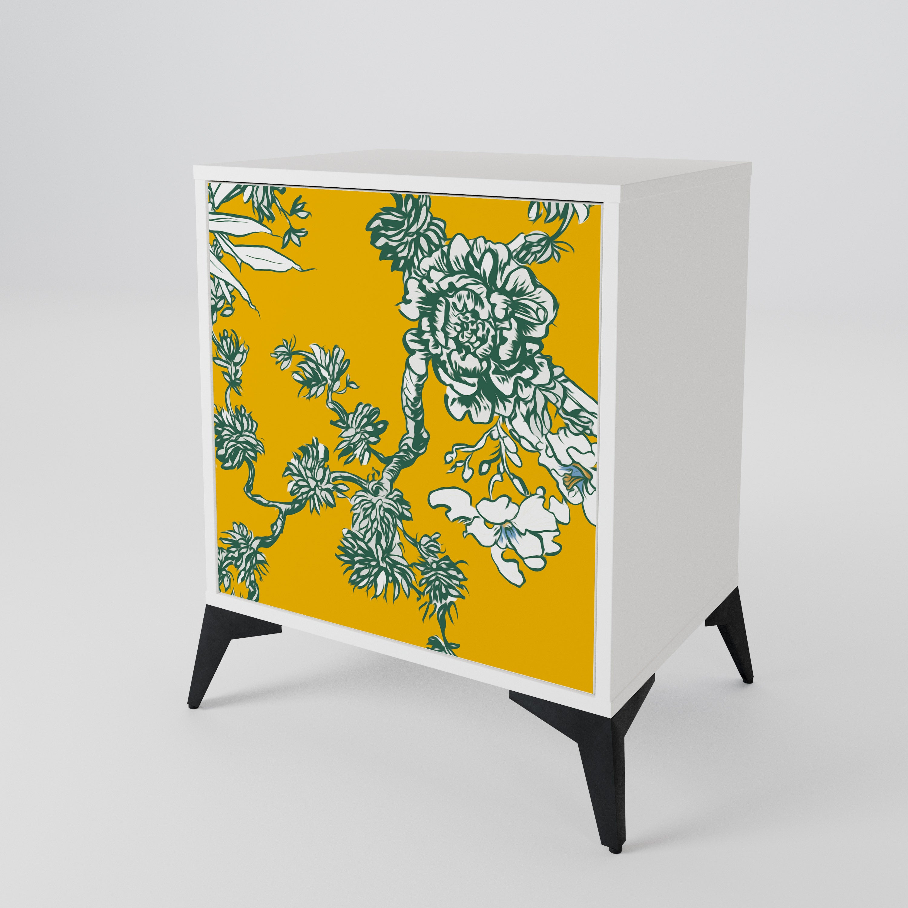 YELLOW CHINOISERIE Skänk med en dörr