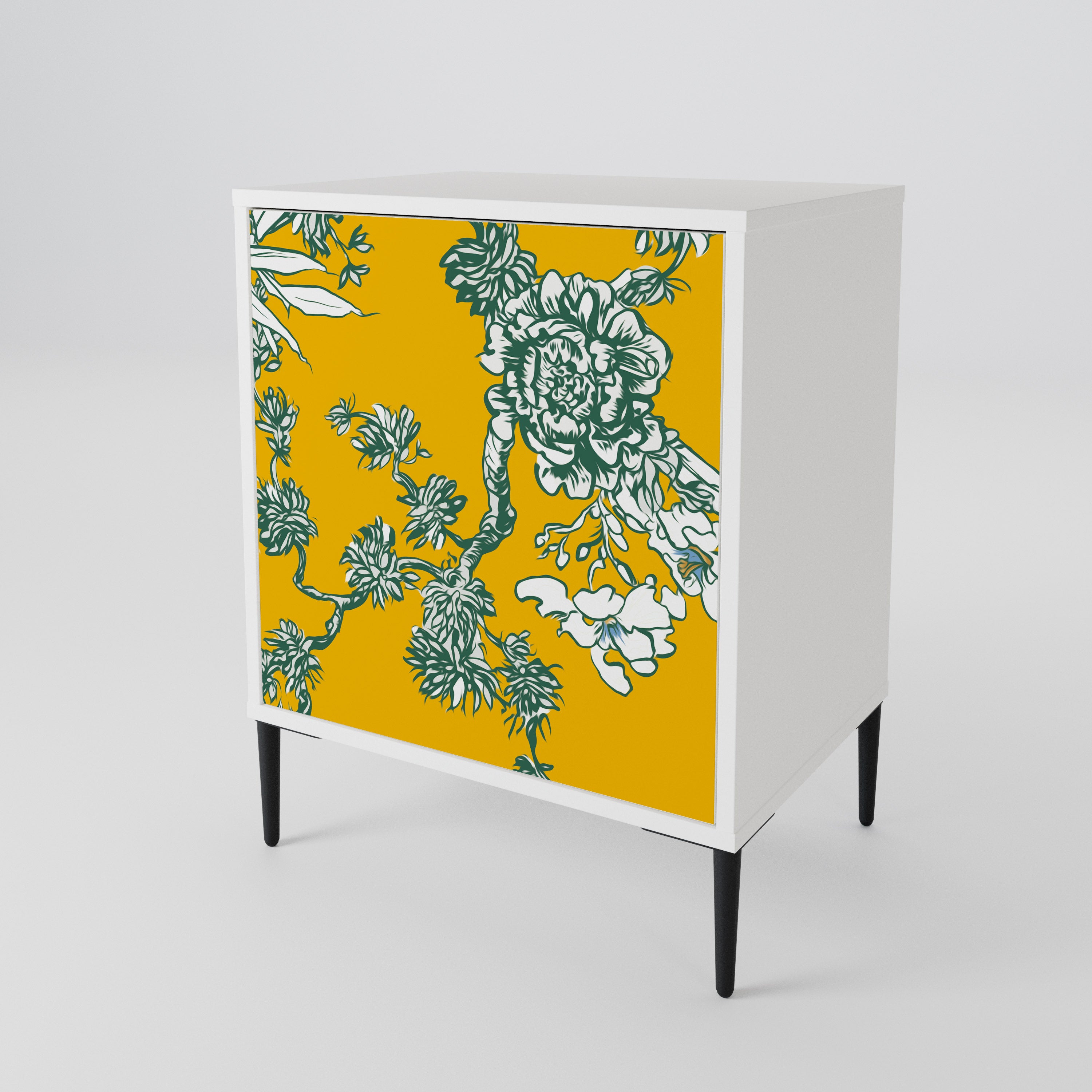 YELLOW CHINOISERIE Skänk med en dörr