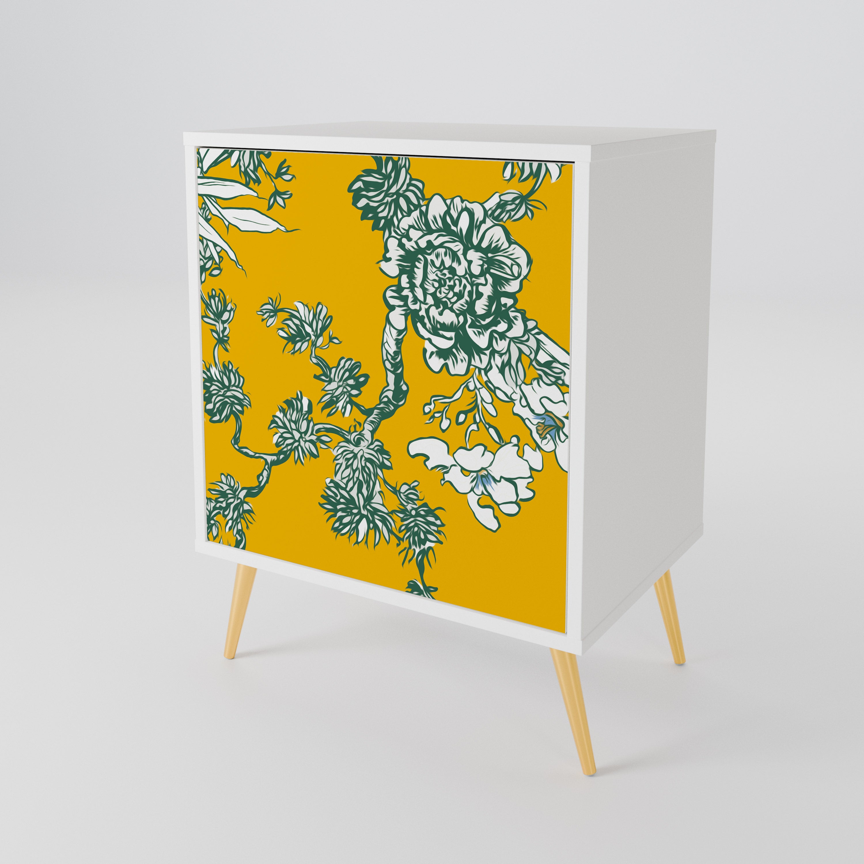 YELLOW CHINOISERIE Skänk med en dörr