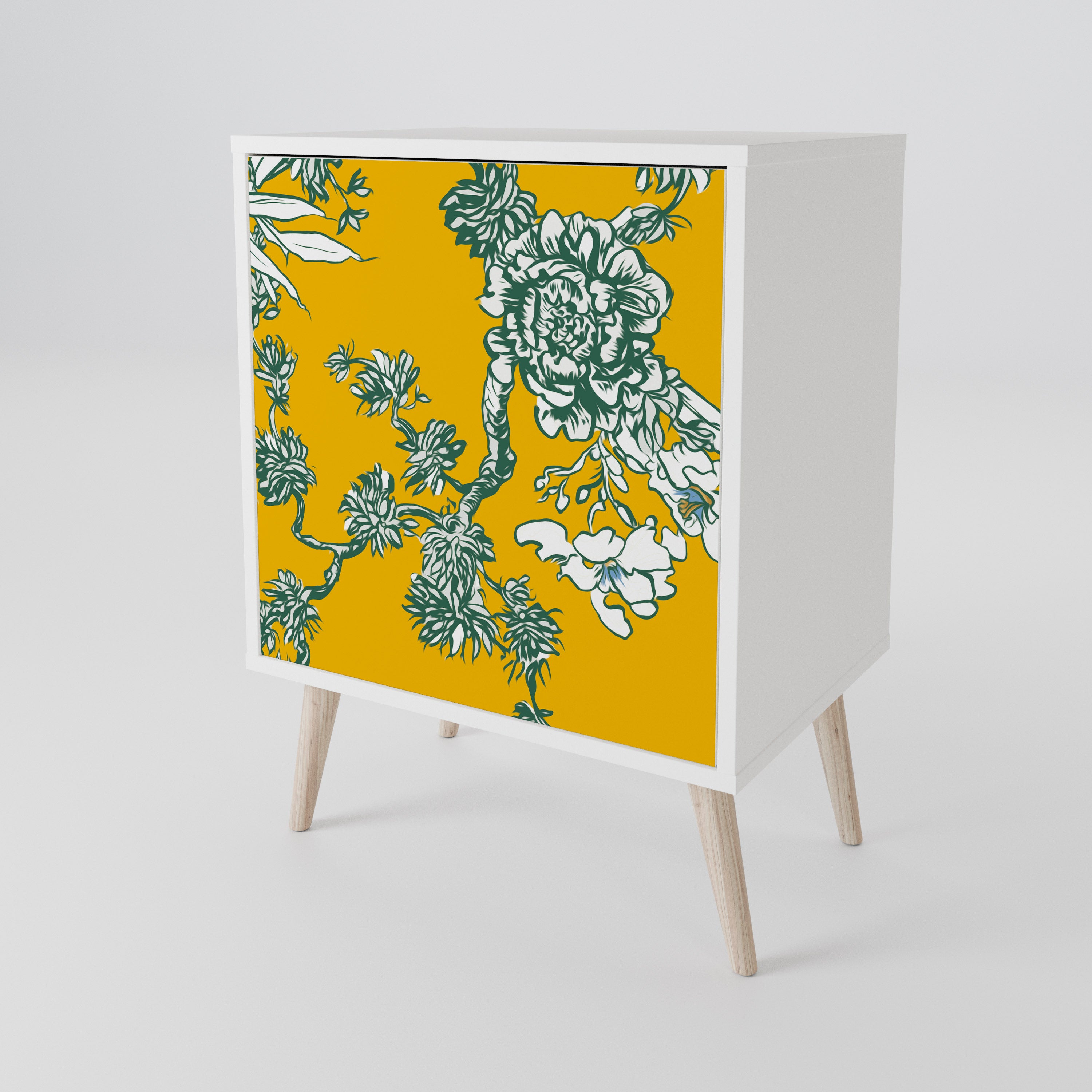 YELLOW CHINOISERIE Skänk med en dörr