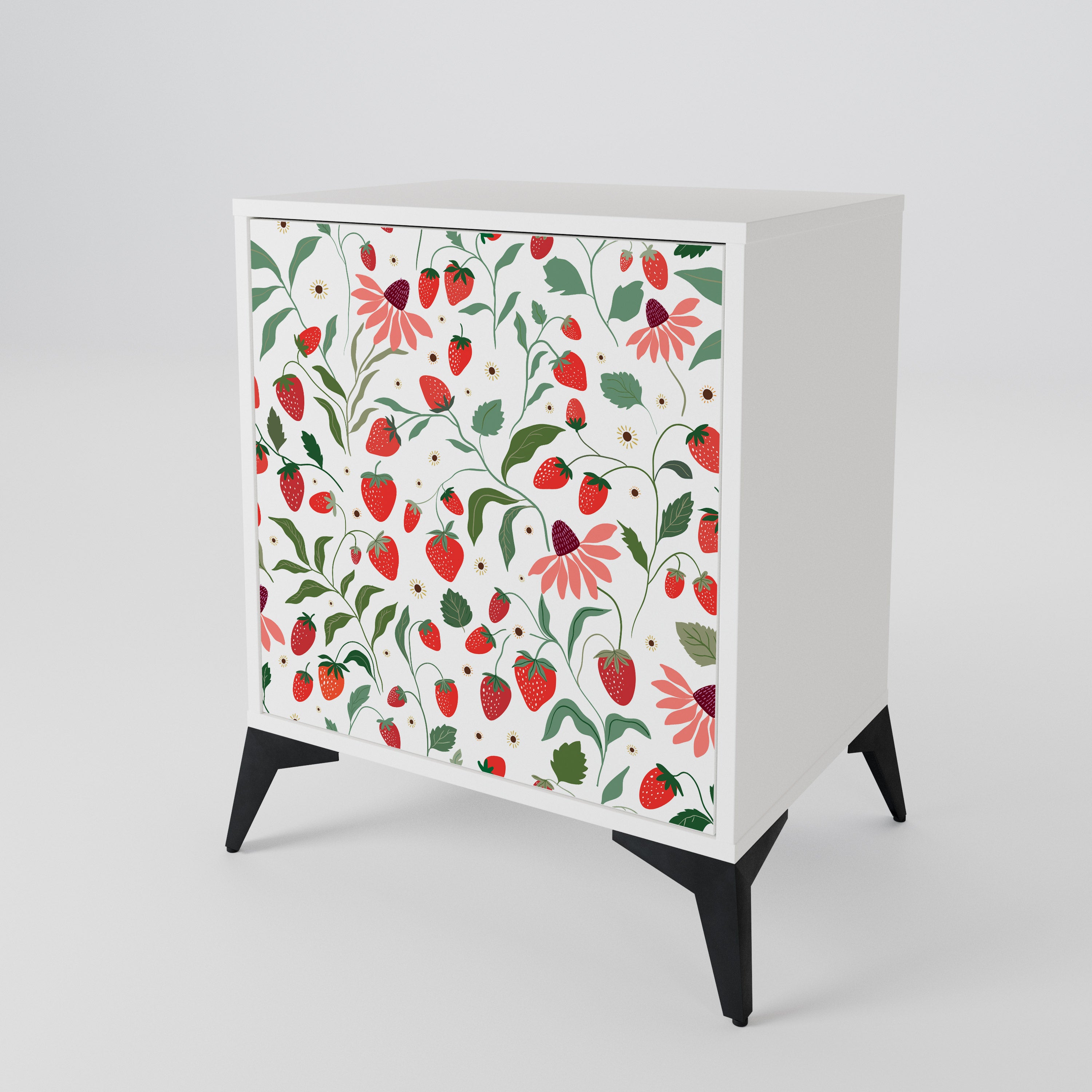 FLOWERS AND STRAWBERRIES 1-Door Sideboard