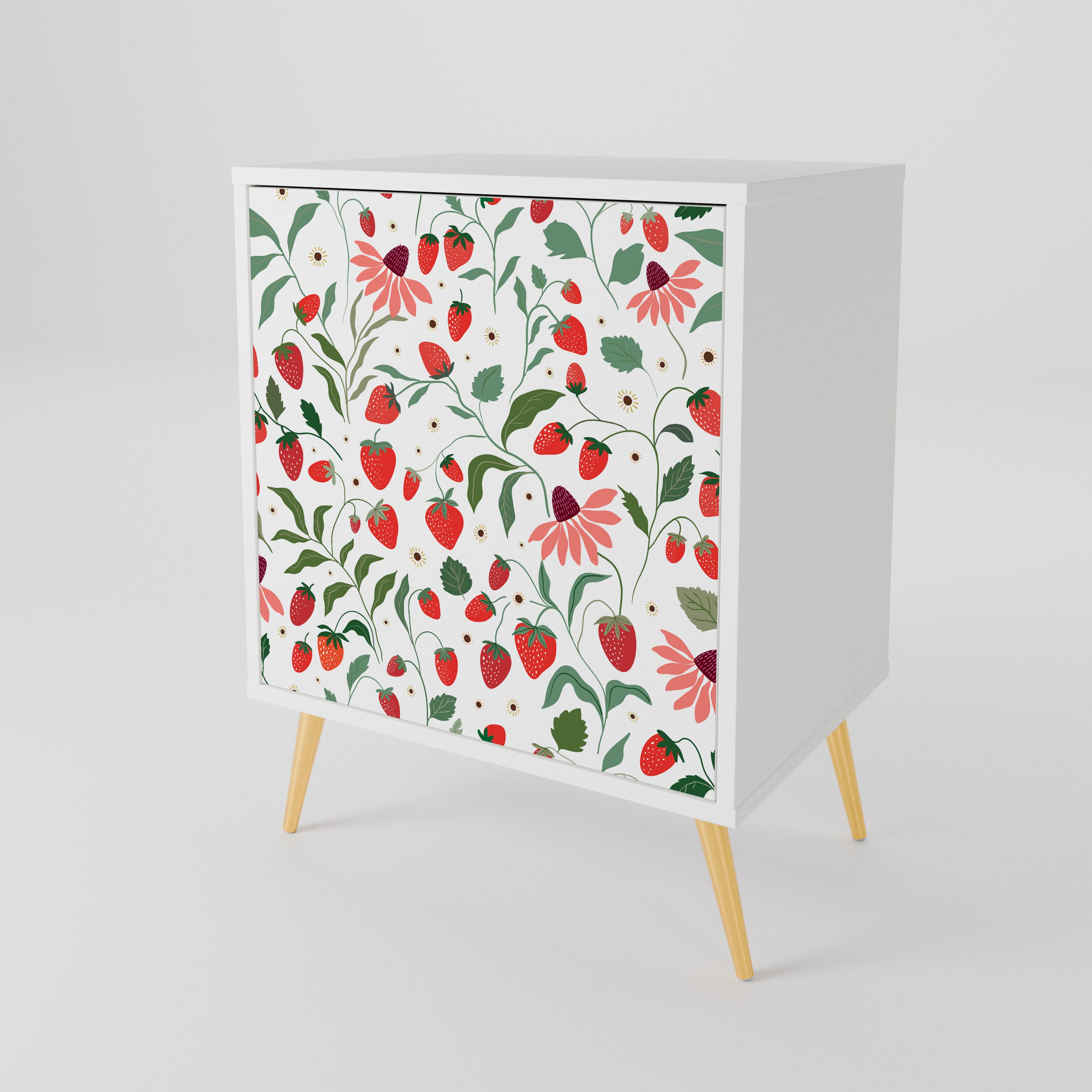 FLOWERS AND STRAWBERRIES 1-Door Sideboard