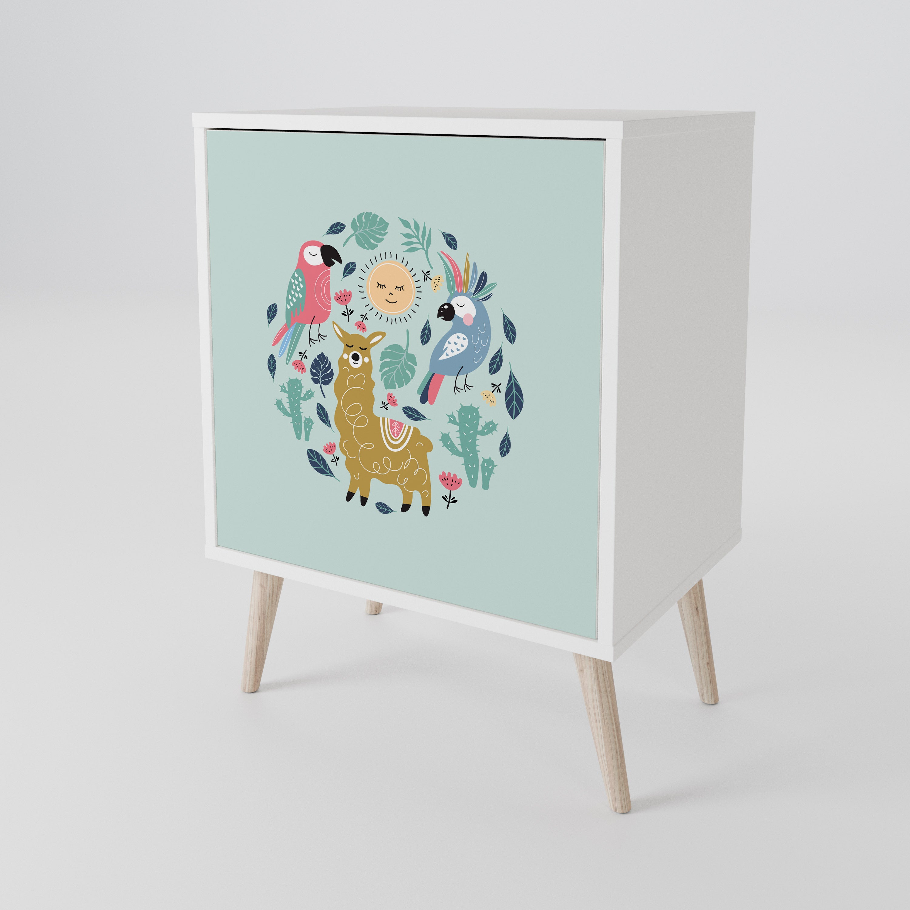 COLORFUL ALPACAS 1-Door Sideboard