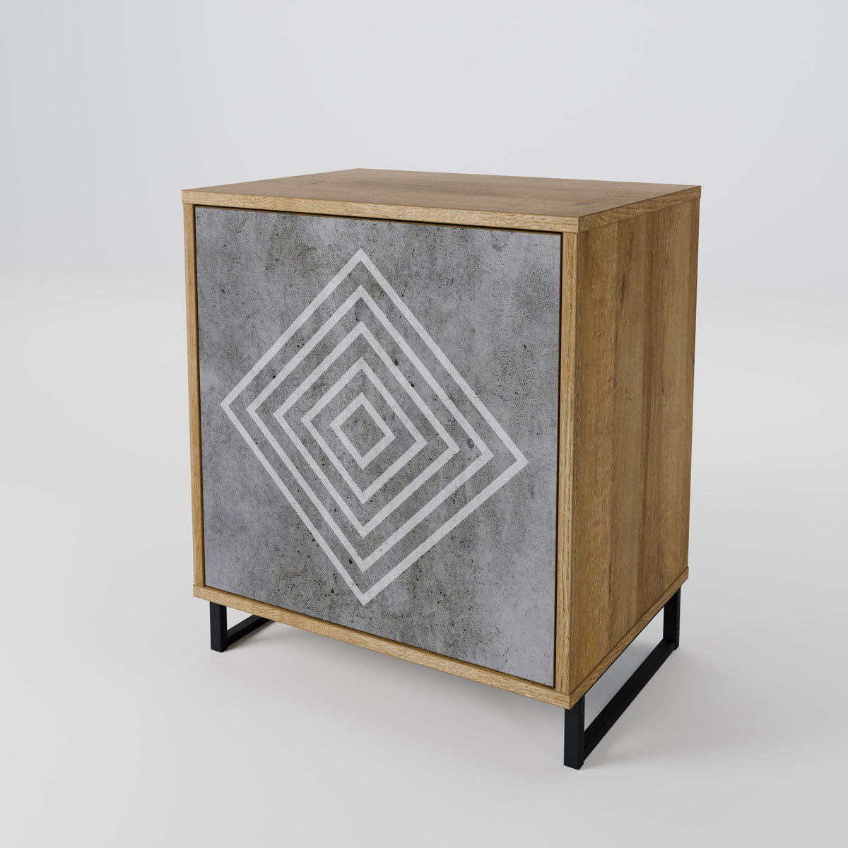 POLYGONAL ARTISTRY Skänk med en dörr