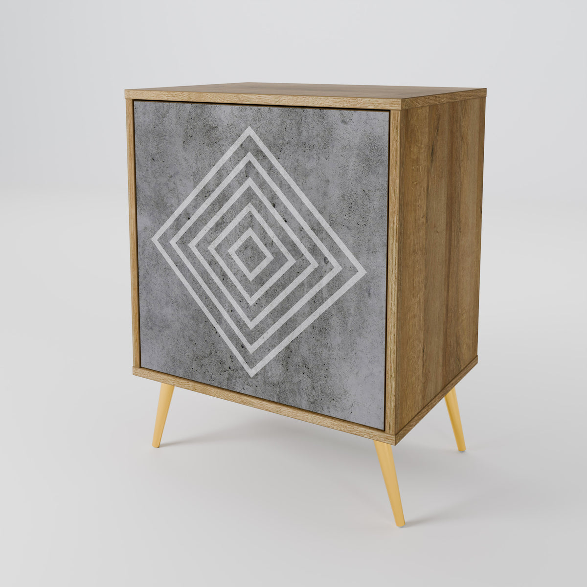 POLYGONAL ARTISTRY Skänk med en dörr