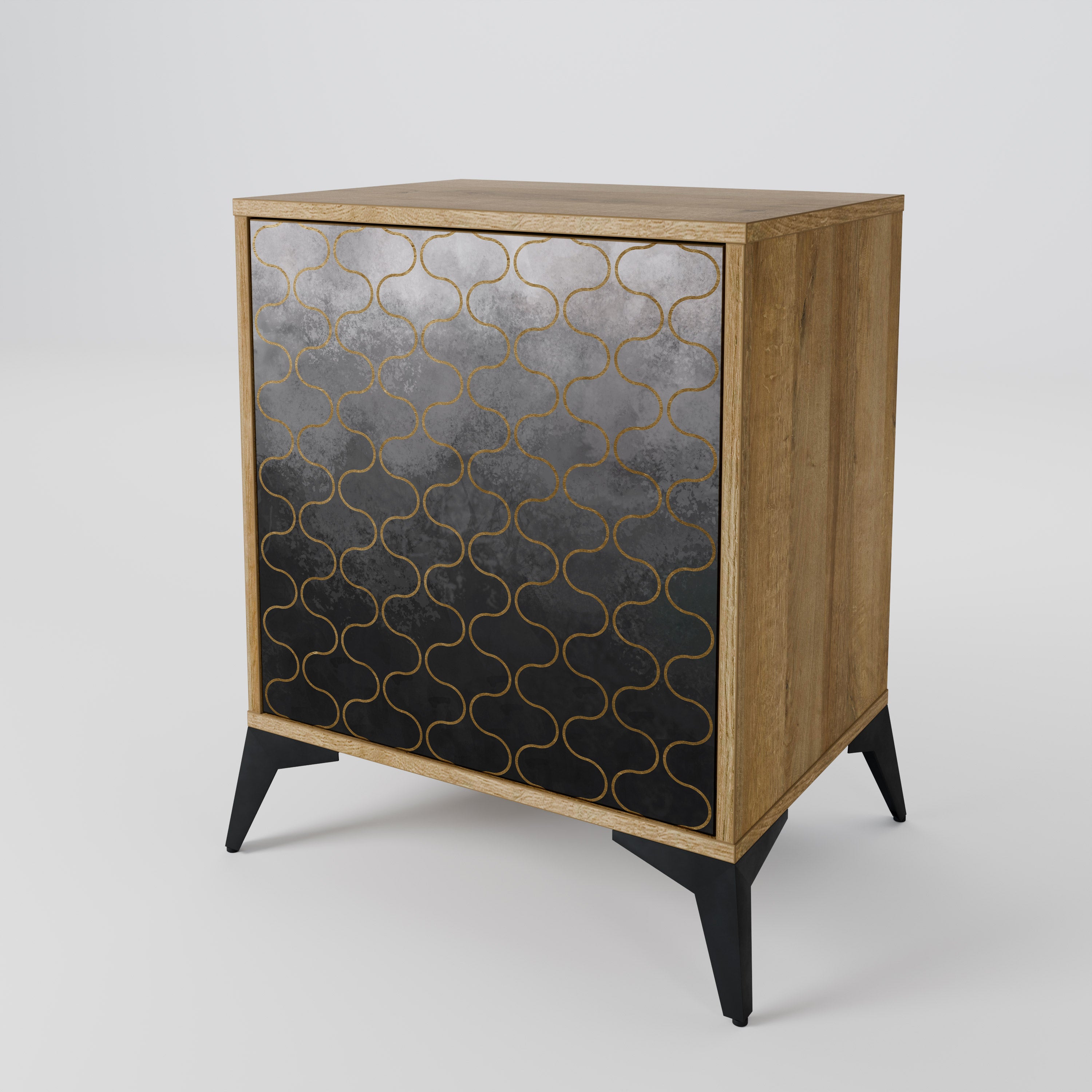 TESSELATED GRAYISH Skänk med en dörr