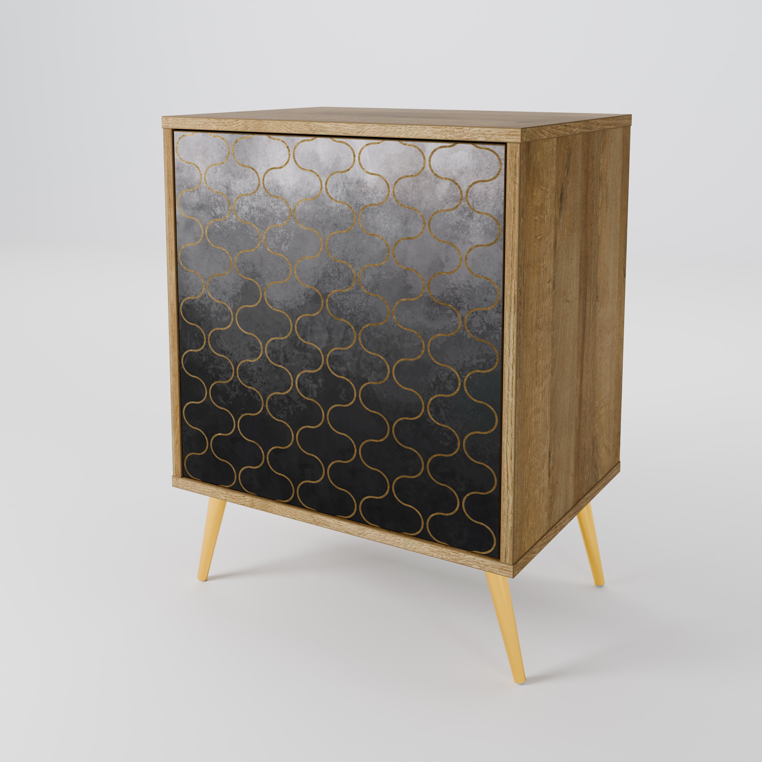 TESSELATED GRAYISH Skänk med en dörr