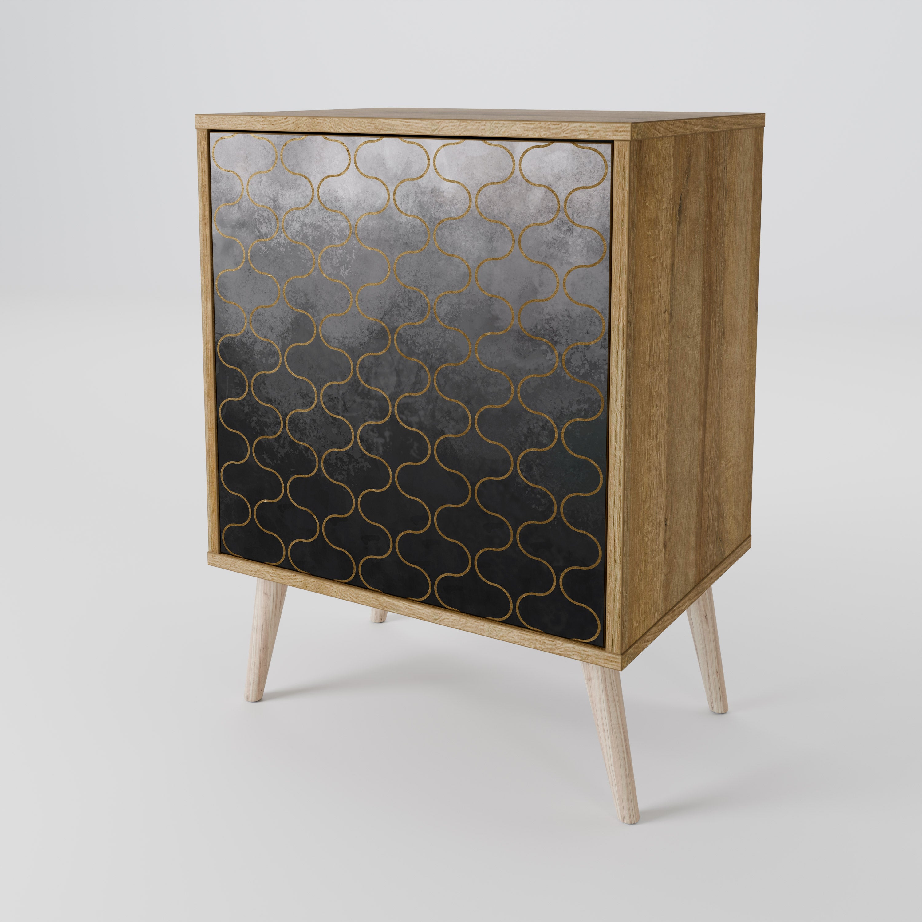 TESSELATED GRAYISH Skänk med en dörr