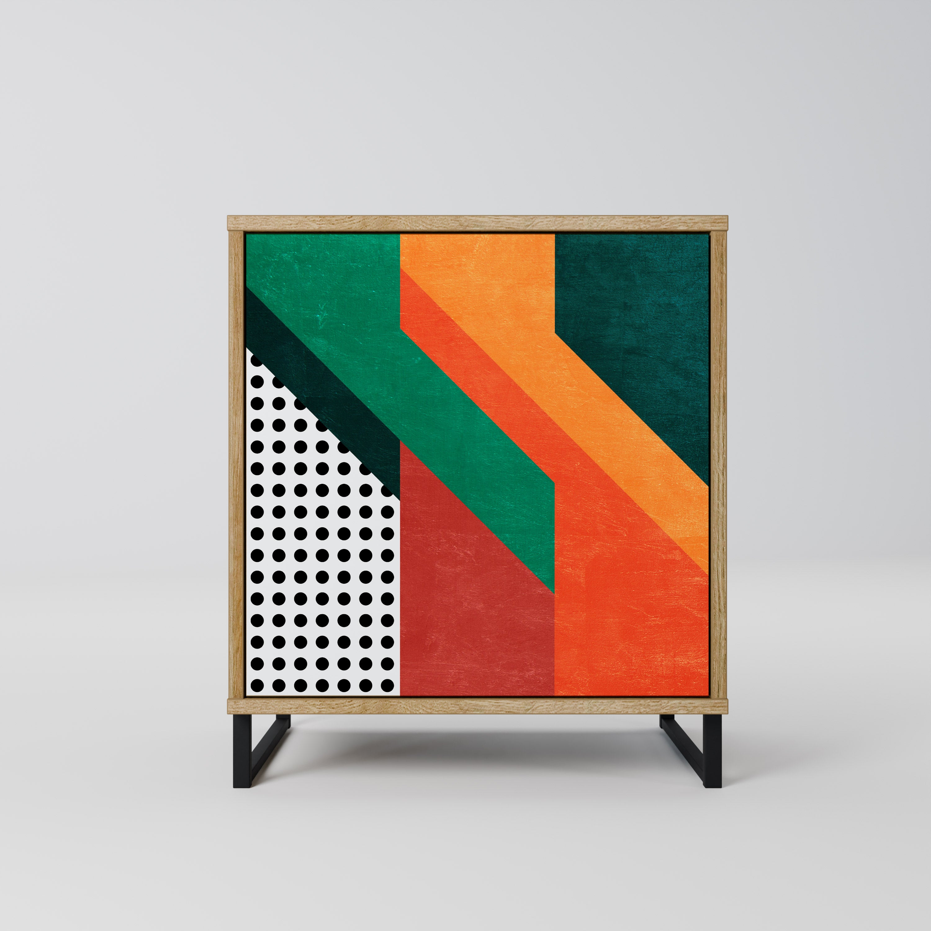 MAKESHIFT ARTISTRY skänk med 1 dörr i ekeffekt