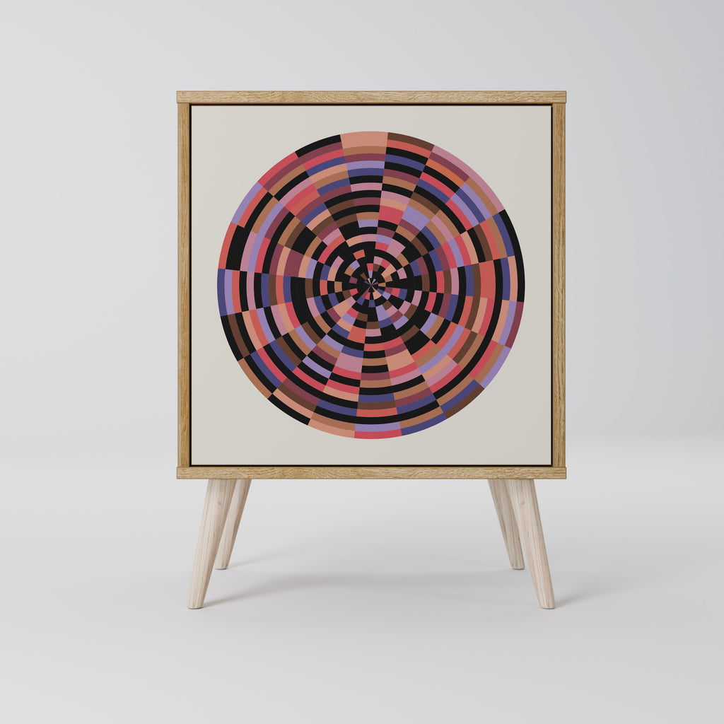 BROWN CIRCLES 1-Door Sideboard