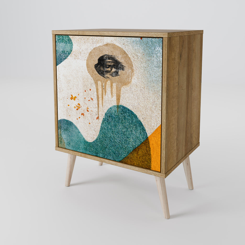 ABSTRACT FACES 1-Door Sideboard