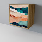 ABSTRACT LANDSCAPE 1-Door Sideboard in Oak Effect