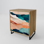 ABSTRACT LANDSCAPE 1-Door Sideboard in Oak Effect