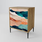 ABSTRACT LANDSCAPE 1-Door Sideboard in Oak Effect