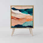 ABSTRACT LANDSCAPE 1-Door Sideboard in Oak Effect