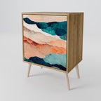 ABSTRACT LANDSCAPE 1-Door Sideboard in Oak Effect