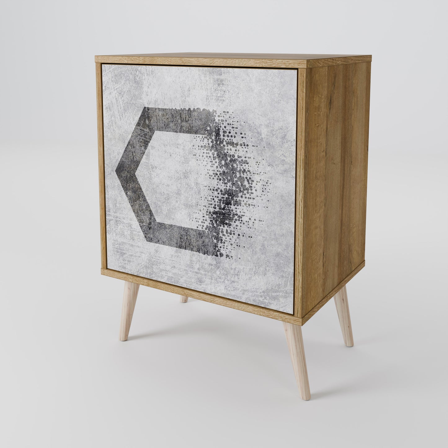 HEXAGONAL FIGURES Skänk med en dörr