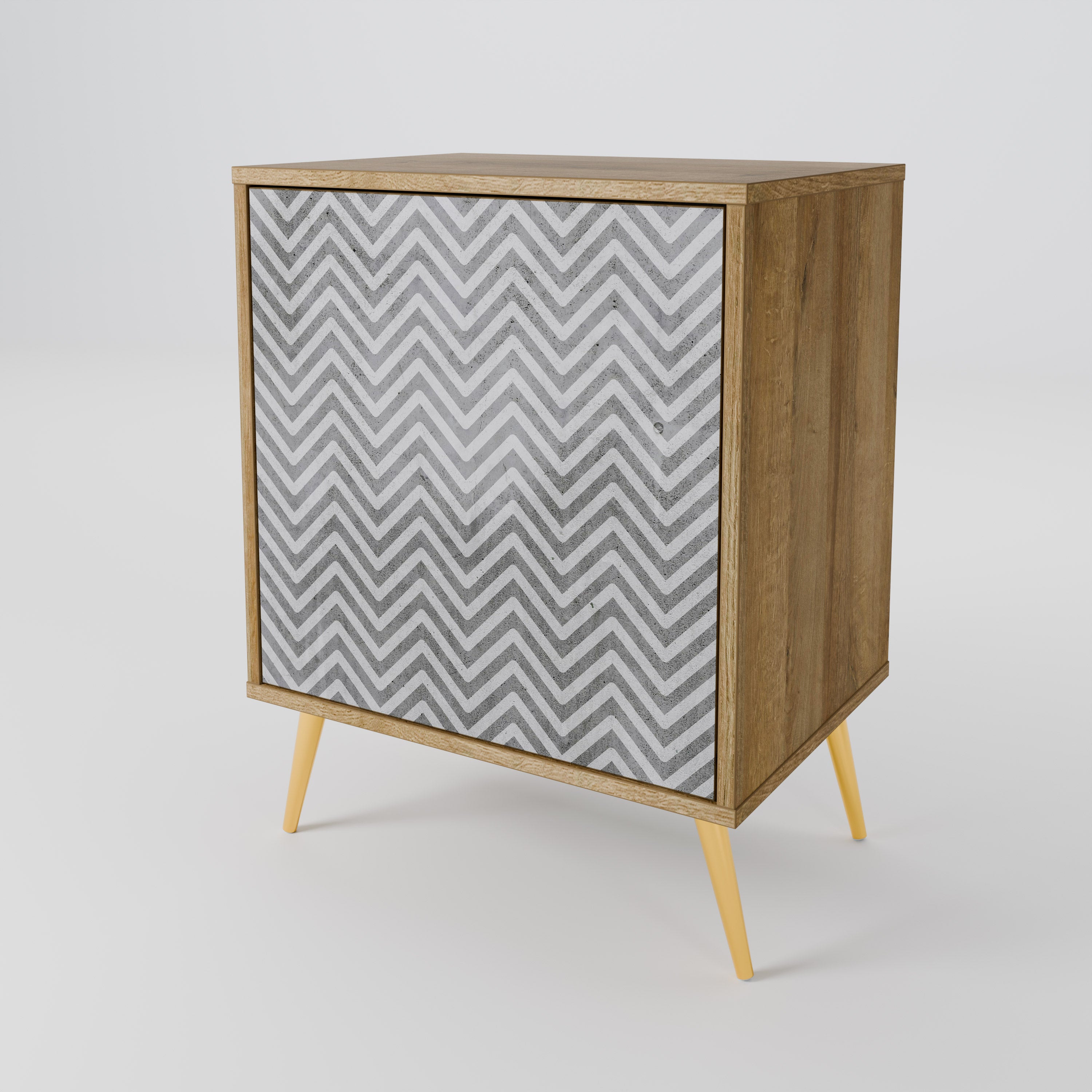 CONCRETE ZIG ZAG 1-Door Sideboard