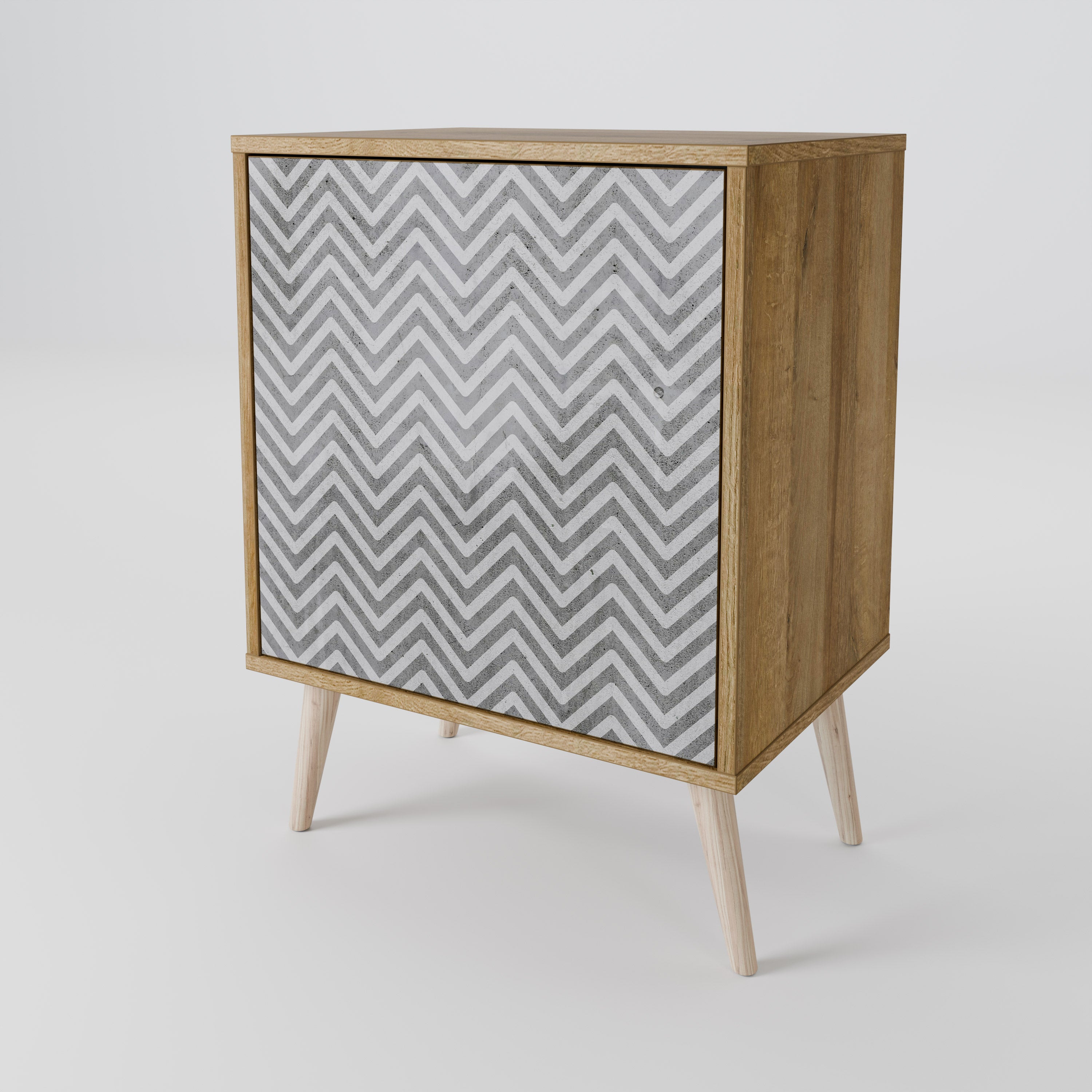 CONCRETE ZIG ZAG 1-Door Sideboard