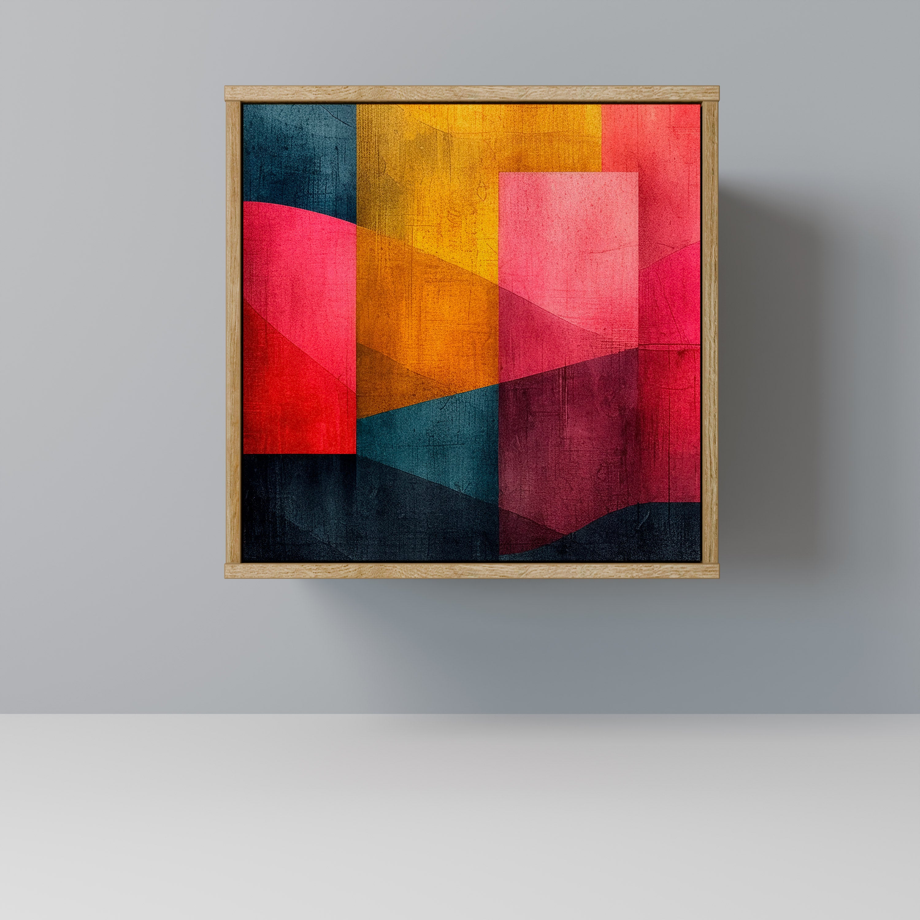 FÄRGGLAGA LJUD Skänk med 1 dörr i ekeffekt