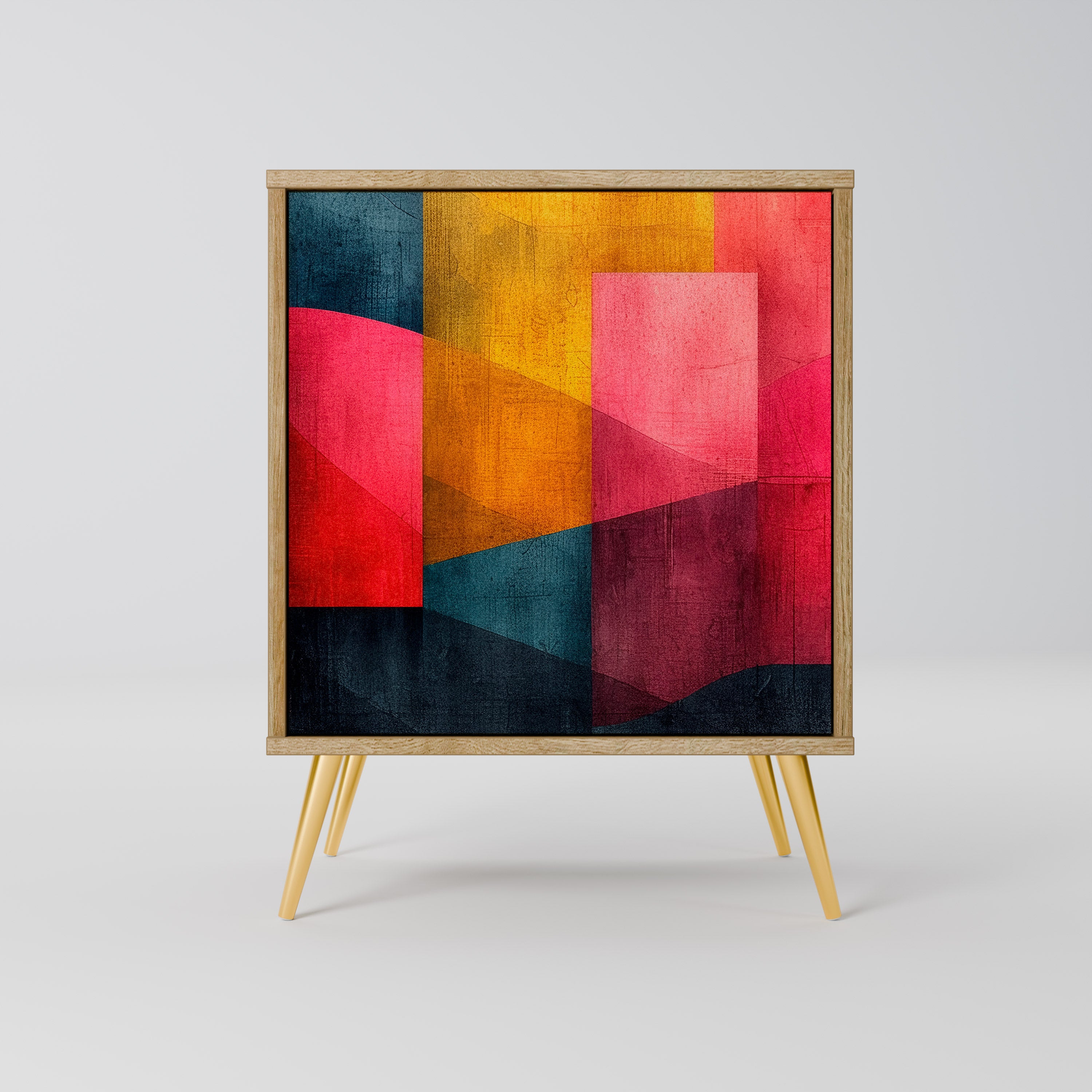 FÄRGGLAGA LJUD Skänk med 1 dörr i ekeffekt