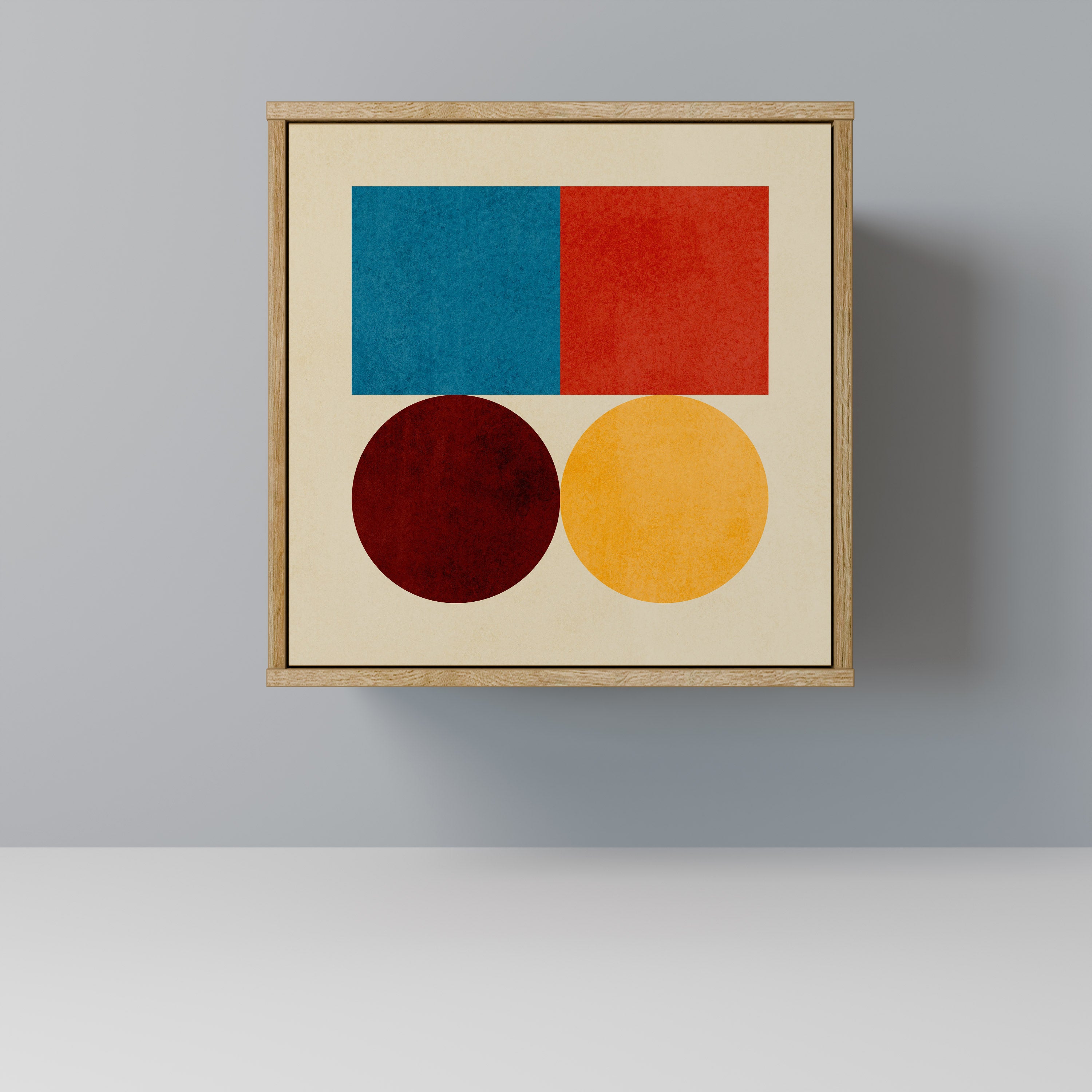 GEOMETRISKT PUSSEL 1-dörrs skänk i ekeffekt